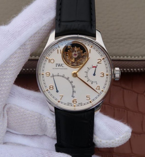 Replica IWC AZ Portuguese Tourbillon IW5046 White Dial YG Markers - Top club