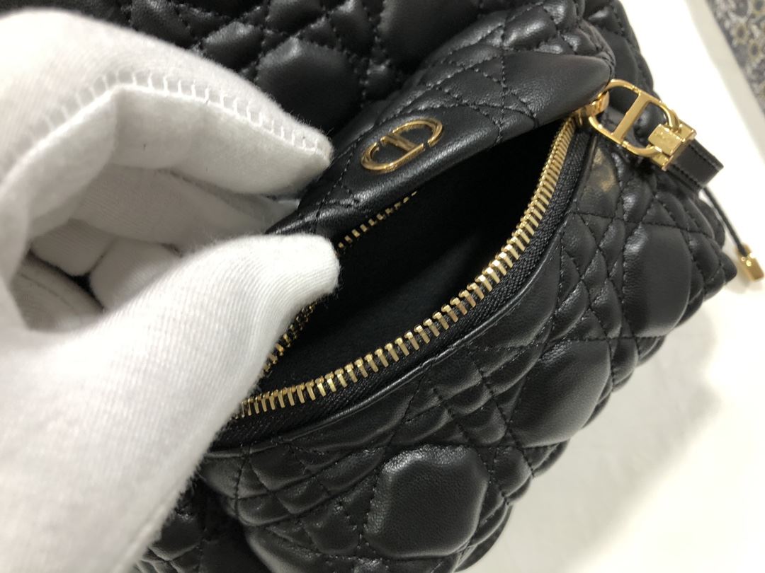 Mini Dior Backpack Cannage Black For Women‎ 12 in/ 31.5 cm CD1:1High-quality replica
