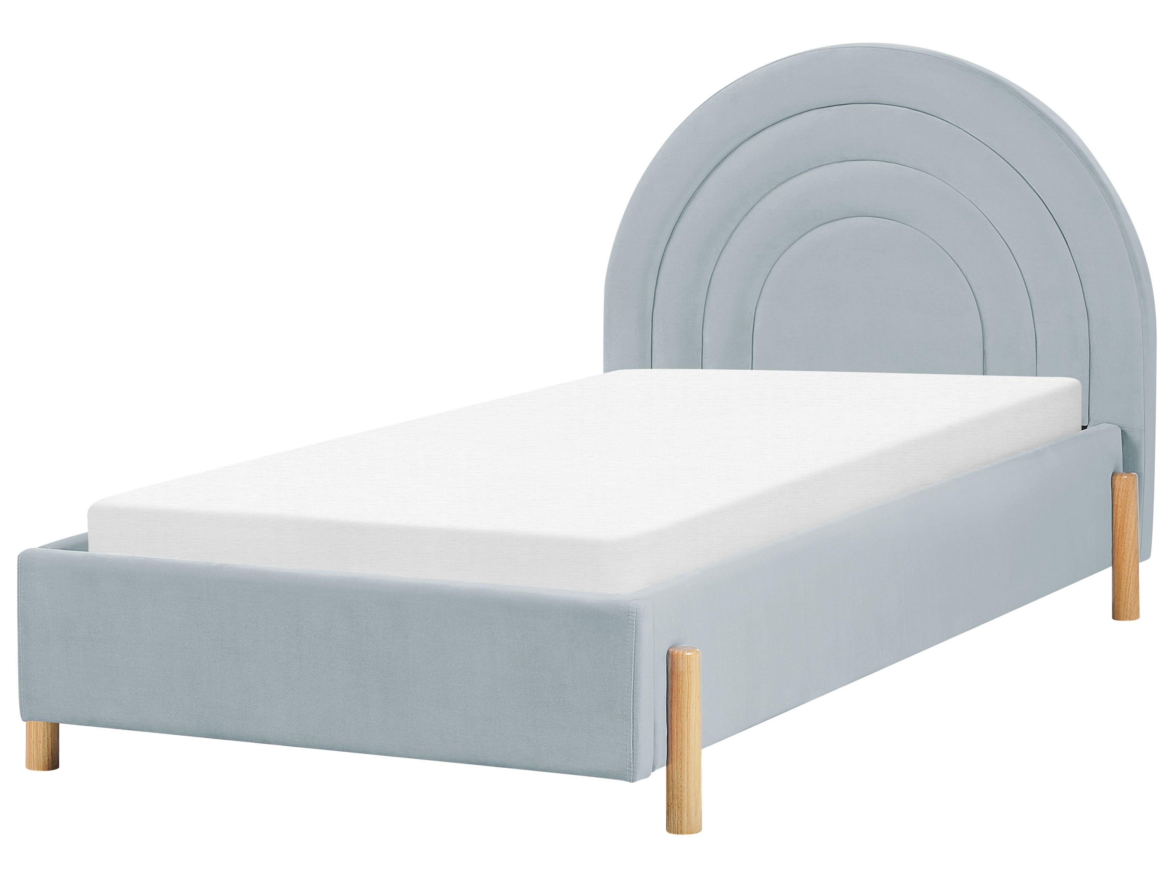 Kids Bed Velvet ANET 90 x 200 cm (EU Single) Light Blue