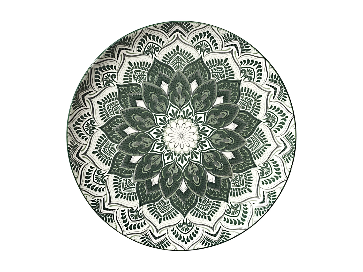 Service Vaisselle - HOME DECO FACTORY - Mandala - 12 Pièces - Vert