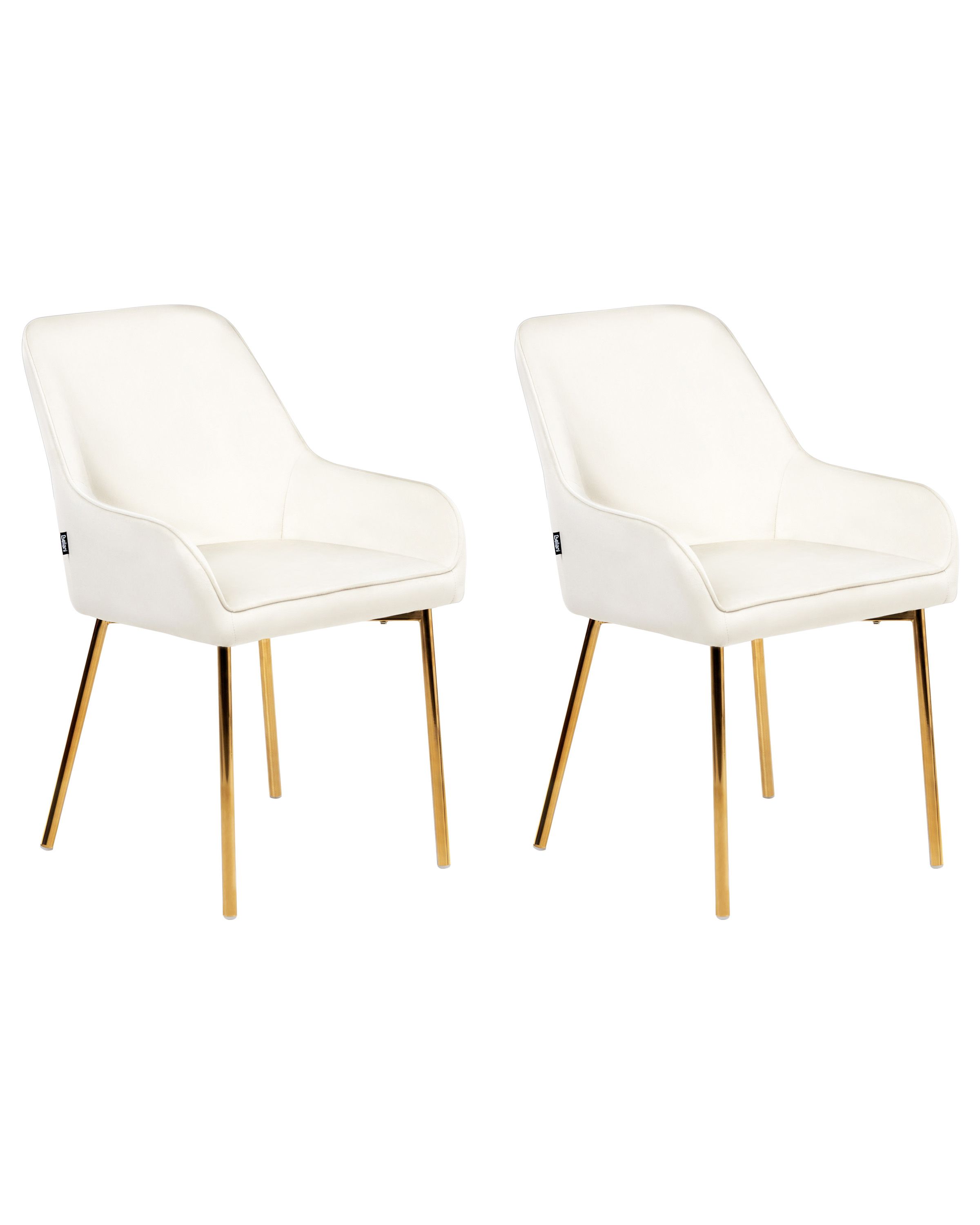 Set of 2 Dining Chairs LOVERNA Velvet Off-White