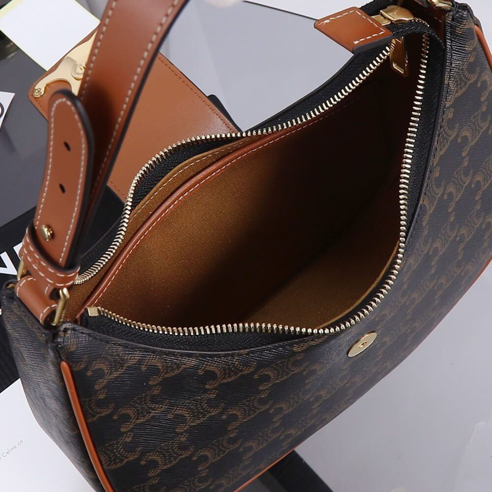 CELINE MEDIUM AVA TRIOMPHE BAG in Triomphe Canvas and calfskin1:1High-quality replica