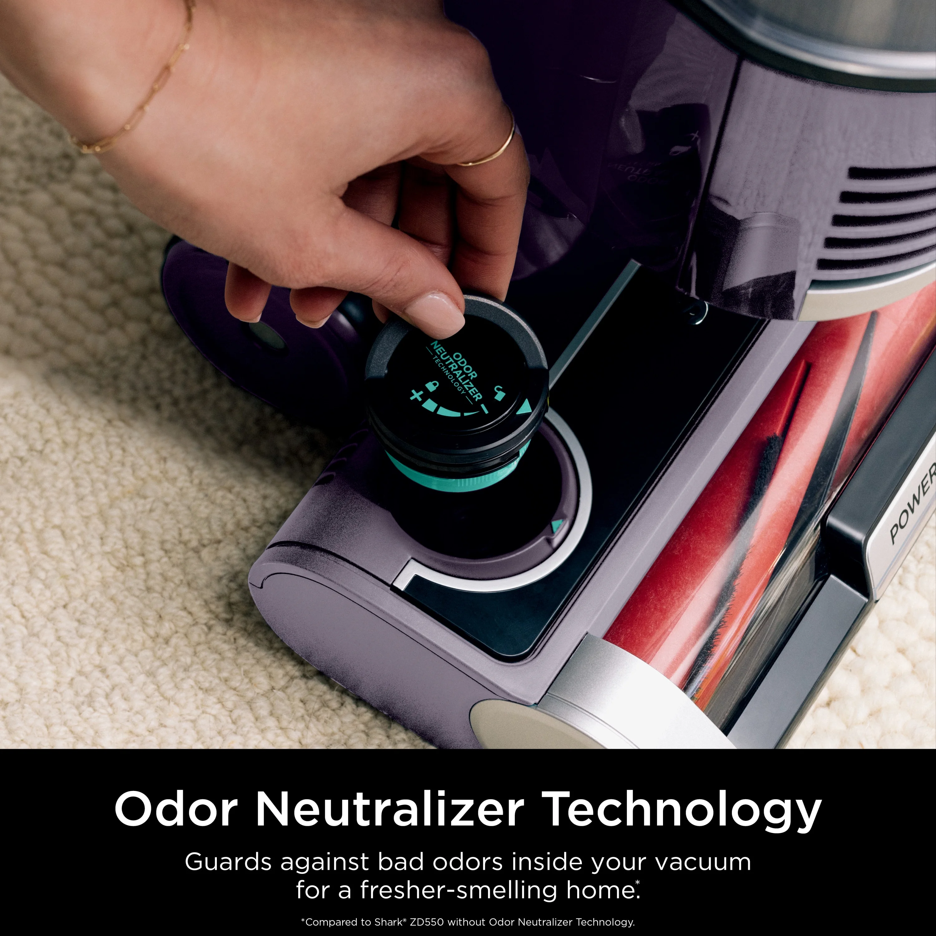 Shark Upright Vacuum, Lift-Away, Pet Friendly, Bagless, PowerFins HairPro & Odor Neutralizer Technology, Hard Floor and Carpet, Self Cleaning Brushroll, Anti Allergen &Swivel Steering , ZD550, Purple - Image 7
