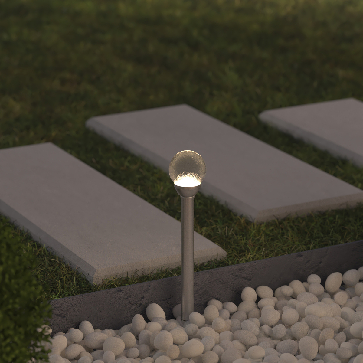 Solar beacon "Siva" Silver, H.36 cm