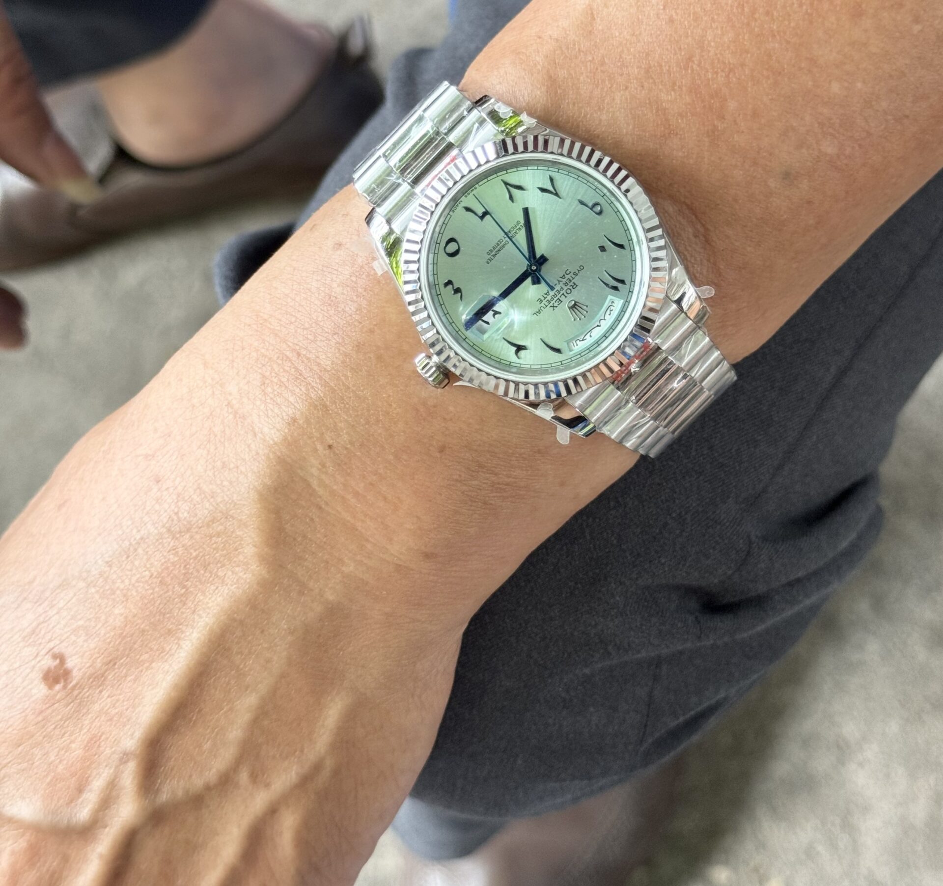 Rolex Day-Date Replica Watch Blue Dial Arabic Markers GM V2 40mm - Elite Watch Atelier