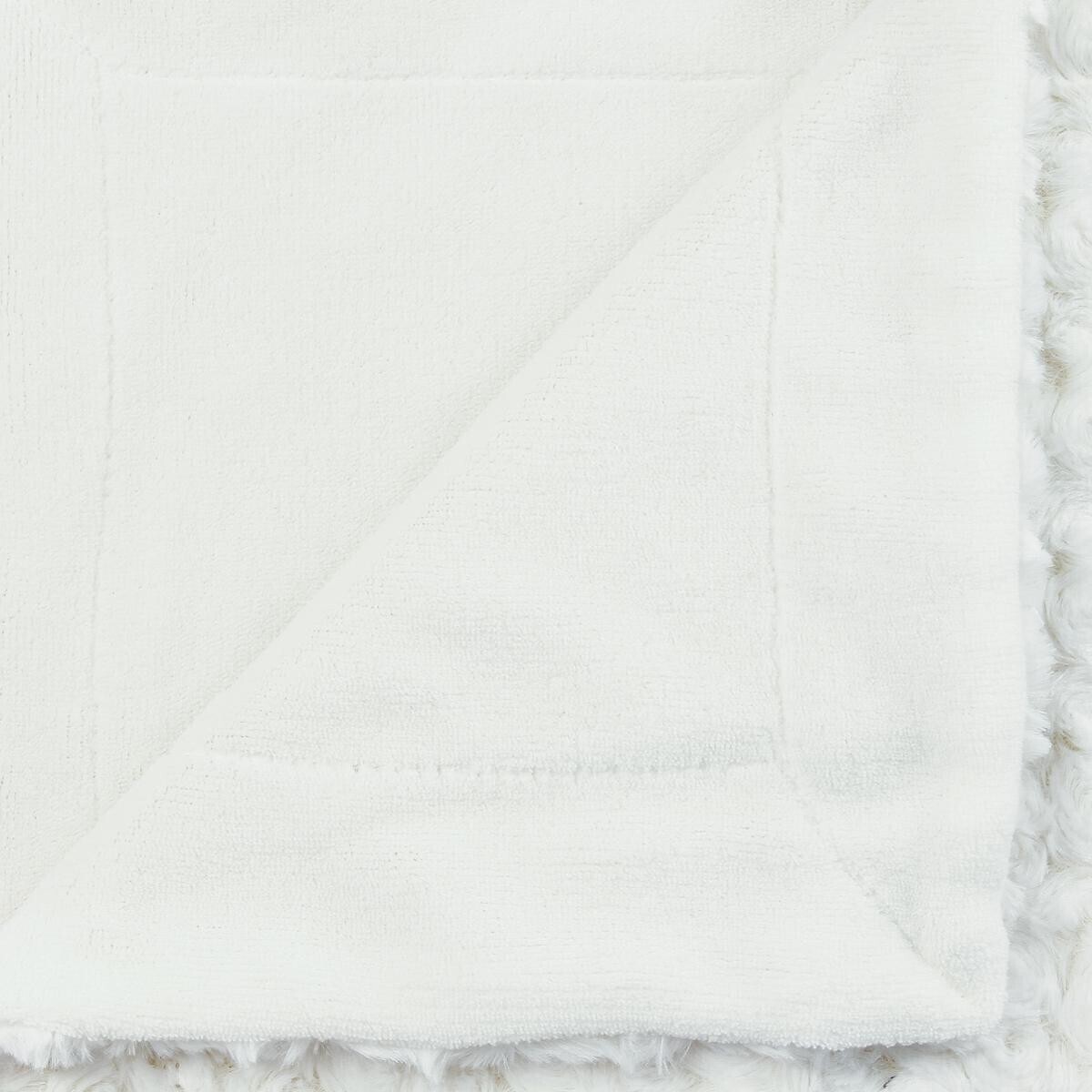 Faux fur plaid "Bouclette" White, 120x160 cm