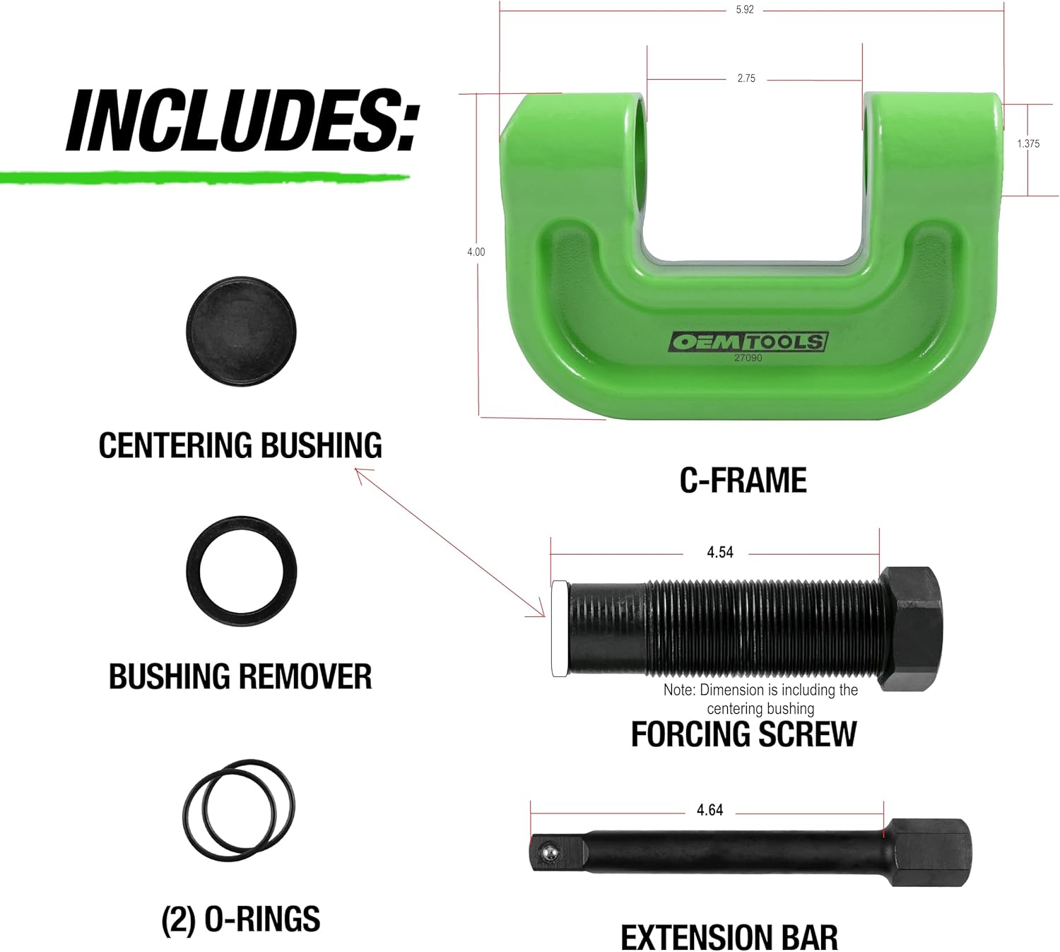 OEMTOOLS 27090 Brake Anchor Pin Press, 10-Ton Capacity for S-Cam Brake Systems, No Hub Removal Brake Tool, High-Grade Steel, Compatible with 1/2