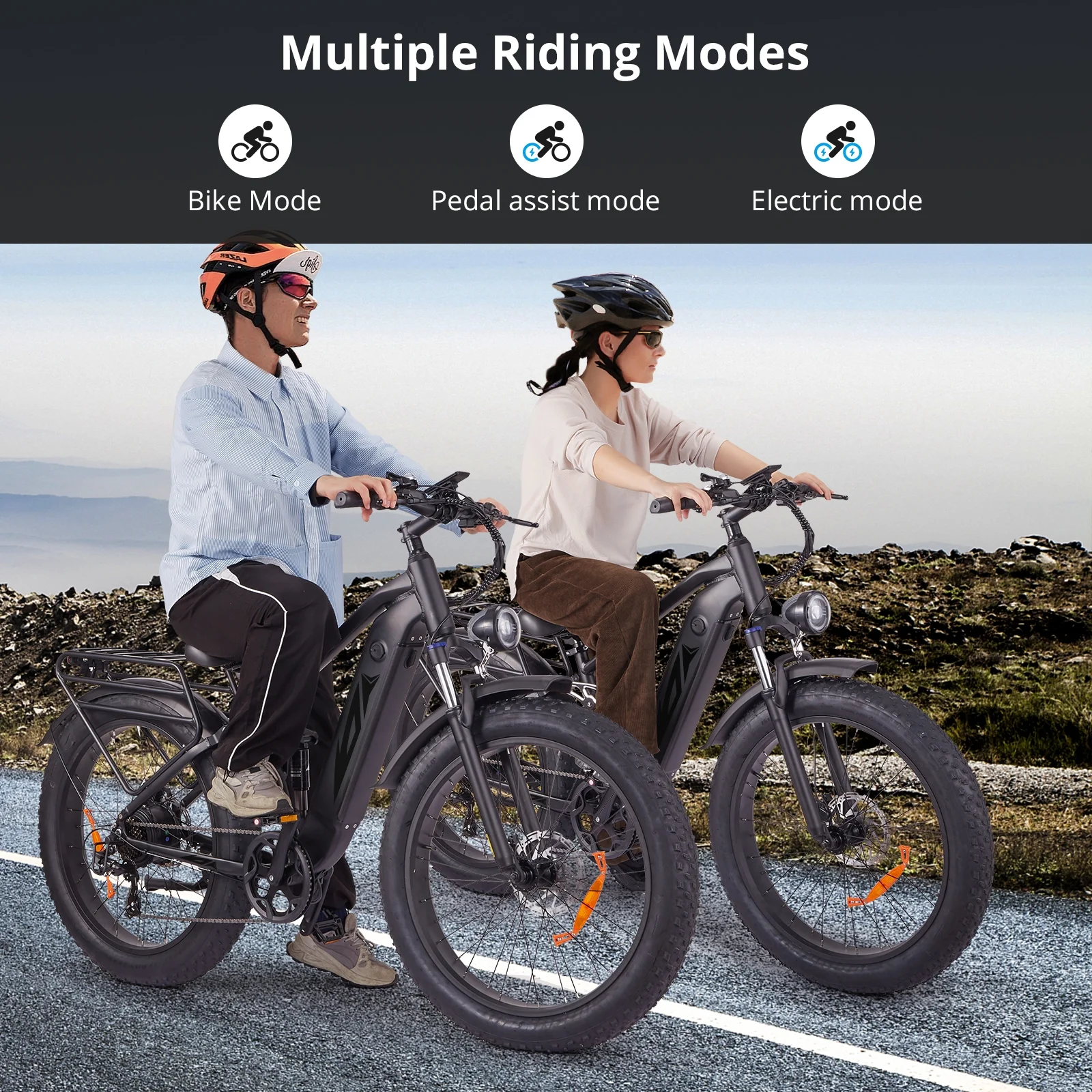 Electric Bike for Adults,1000W E Bikes for Men,26" Fat Tire Electric Bikes,48V 17.5AH Battery,28MPH,7 Speed&Dual Hydraulic Disc Brakes,LCD Screen,60Miles Range,Electric Mountain Bicycle - Image 6