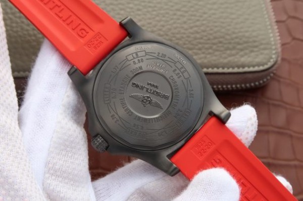 Replica Breitling Avenger GMT PVD GF Carbon Fiber Dial Red Rubber Strap A2836 - Top club
