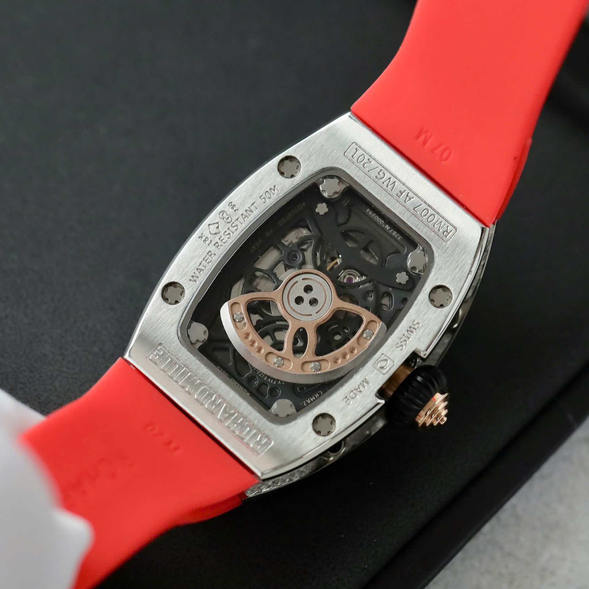 Richard Mille RM007 Red Replica Watch Diamond Moissanite Hong Kong Custom 36mm - Top club