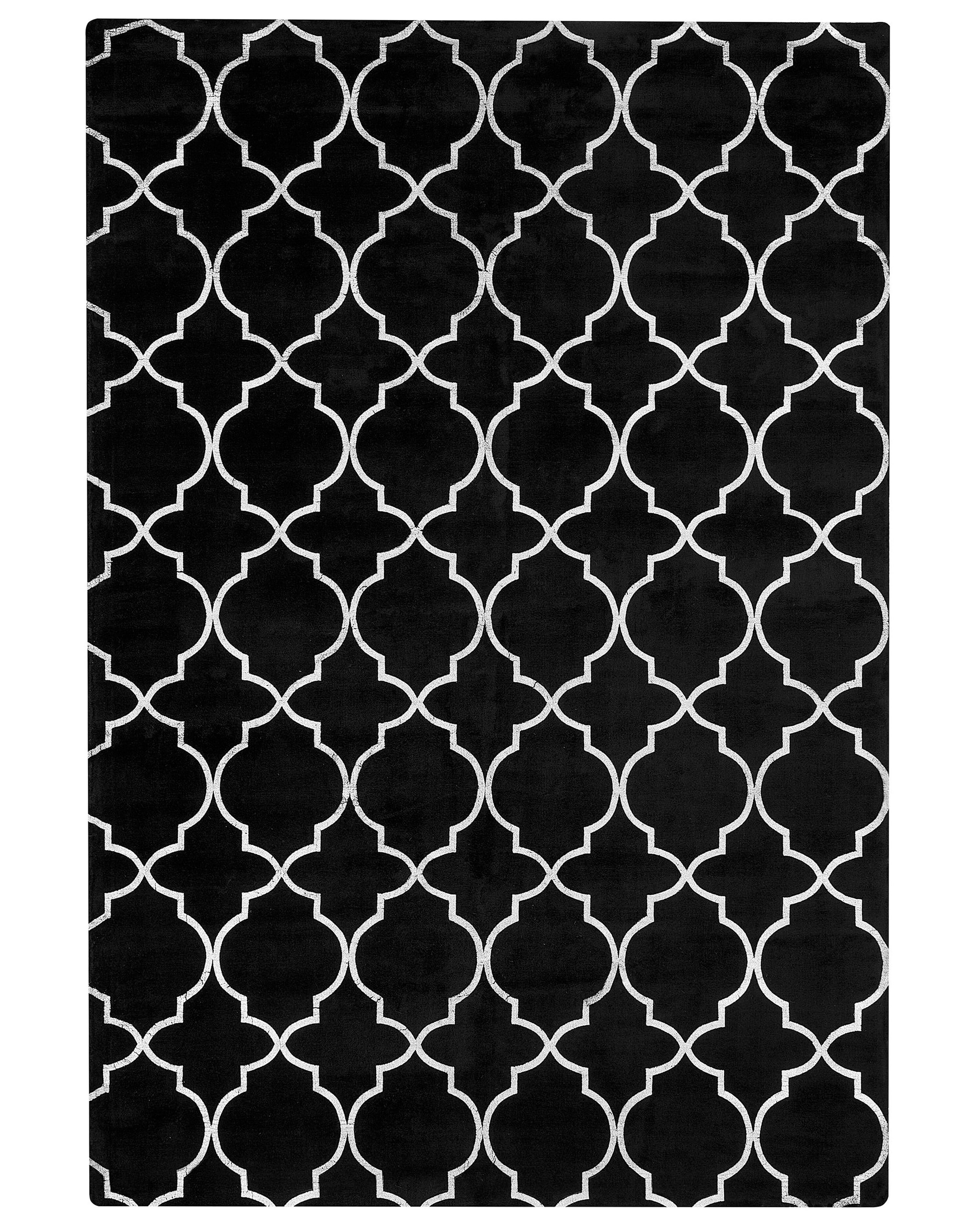 Rug YELKI Black 140 x 200 cm Viscose