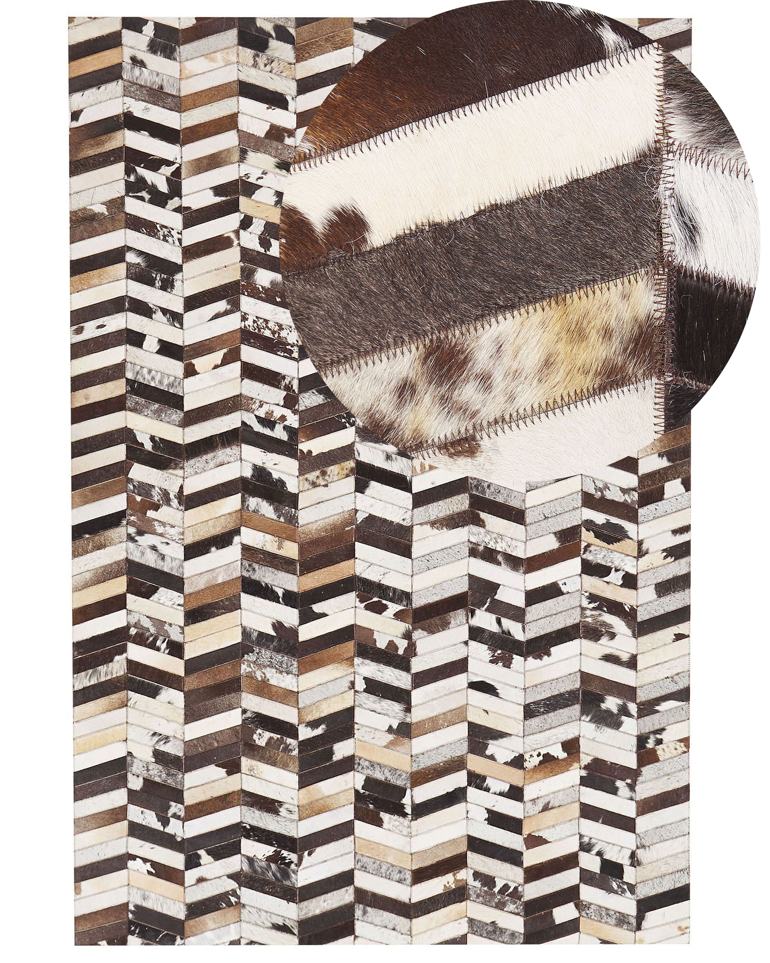 Rug AKYELE Brown 160 x 230 cm Leather