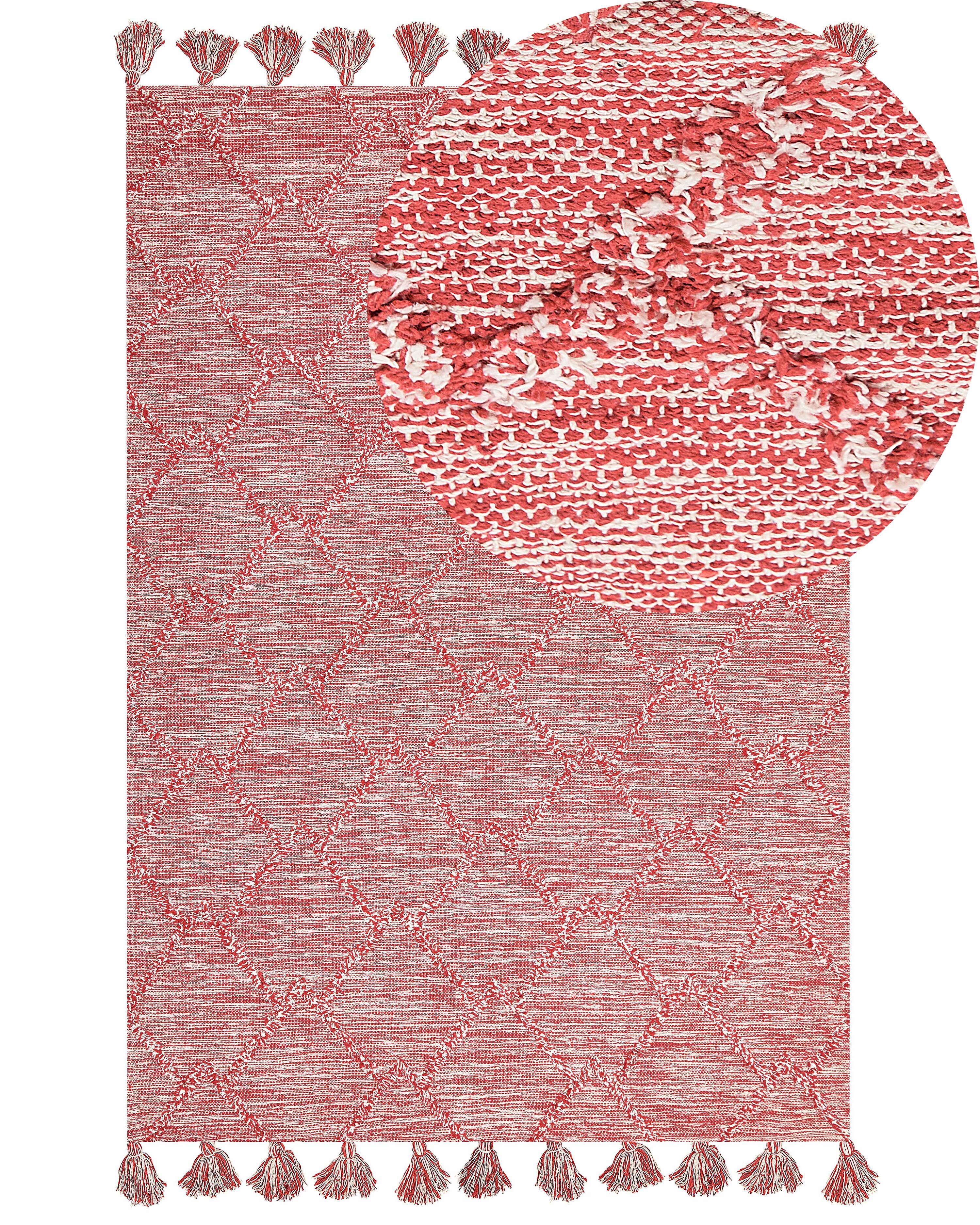 Rug NIGDE Red 160 x 230 cm Cotton