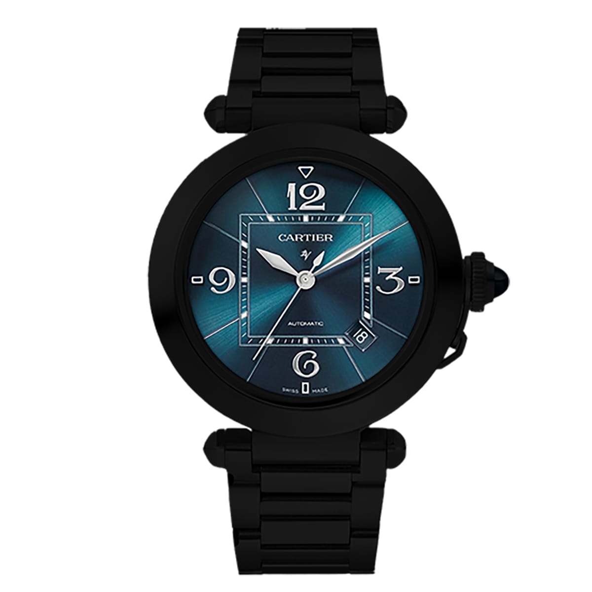 Fake Cartier Replica Watch Pasha Limited Edition Black DLC-PVD(1:1 replica) - Top club