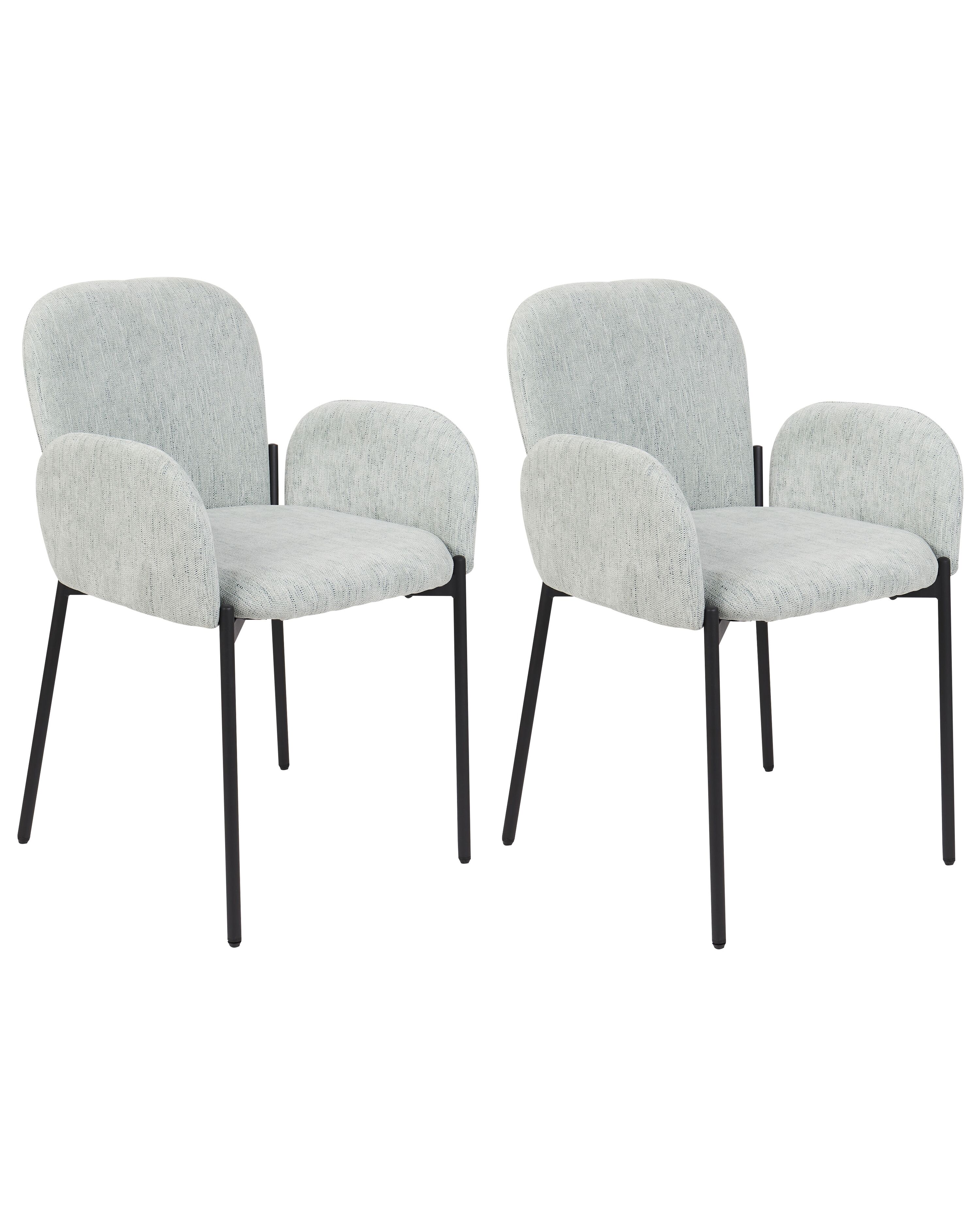 Set of 2 Dining Chairs ALBEE Fabric Mint Green