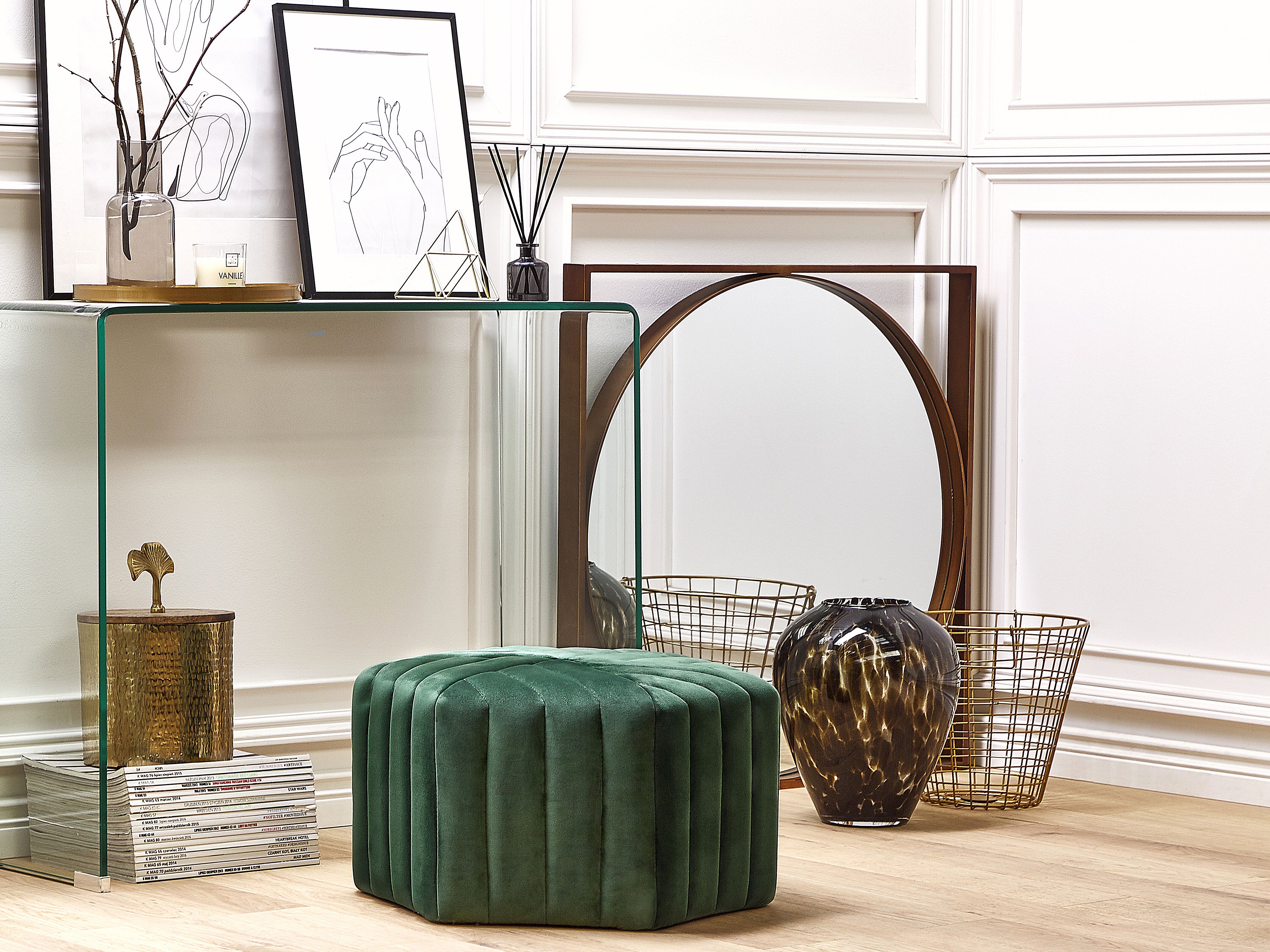 Pouffe MURIETTA Velvet Dark Green