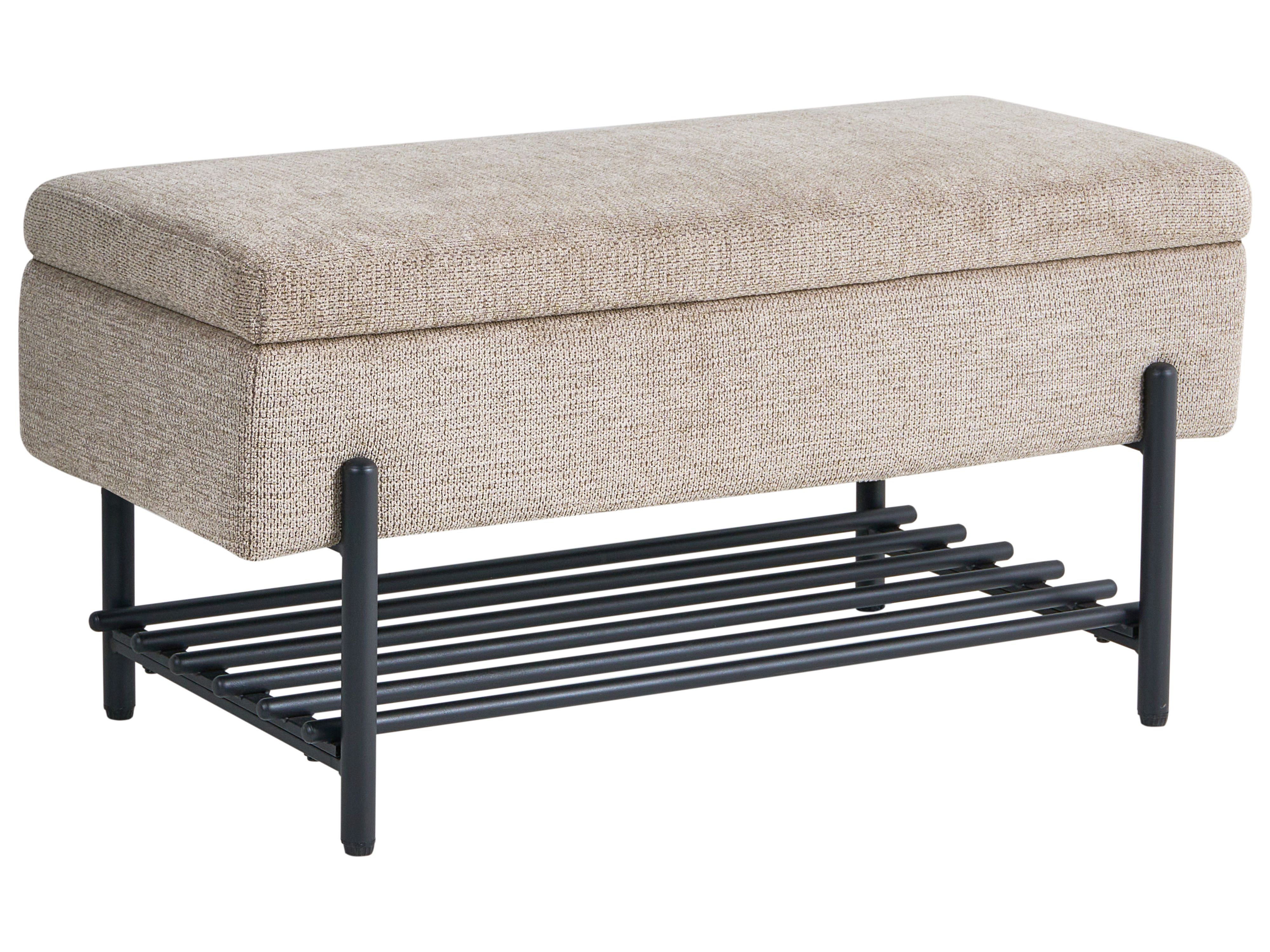 Shoe Bench SOLVANG Fabric Taupe