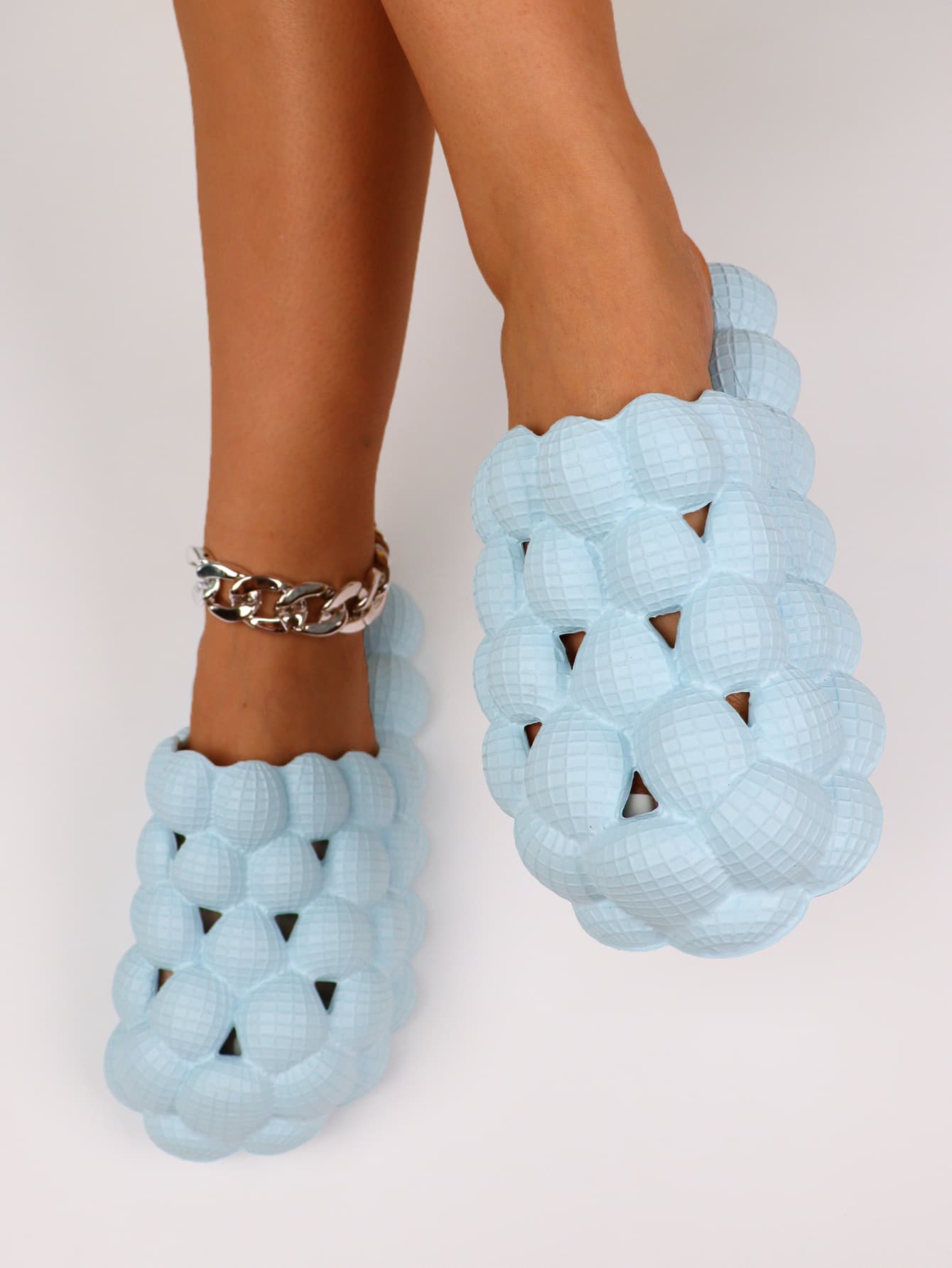 Puffy Thick-soled Bubble Shoes With Lychee Design