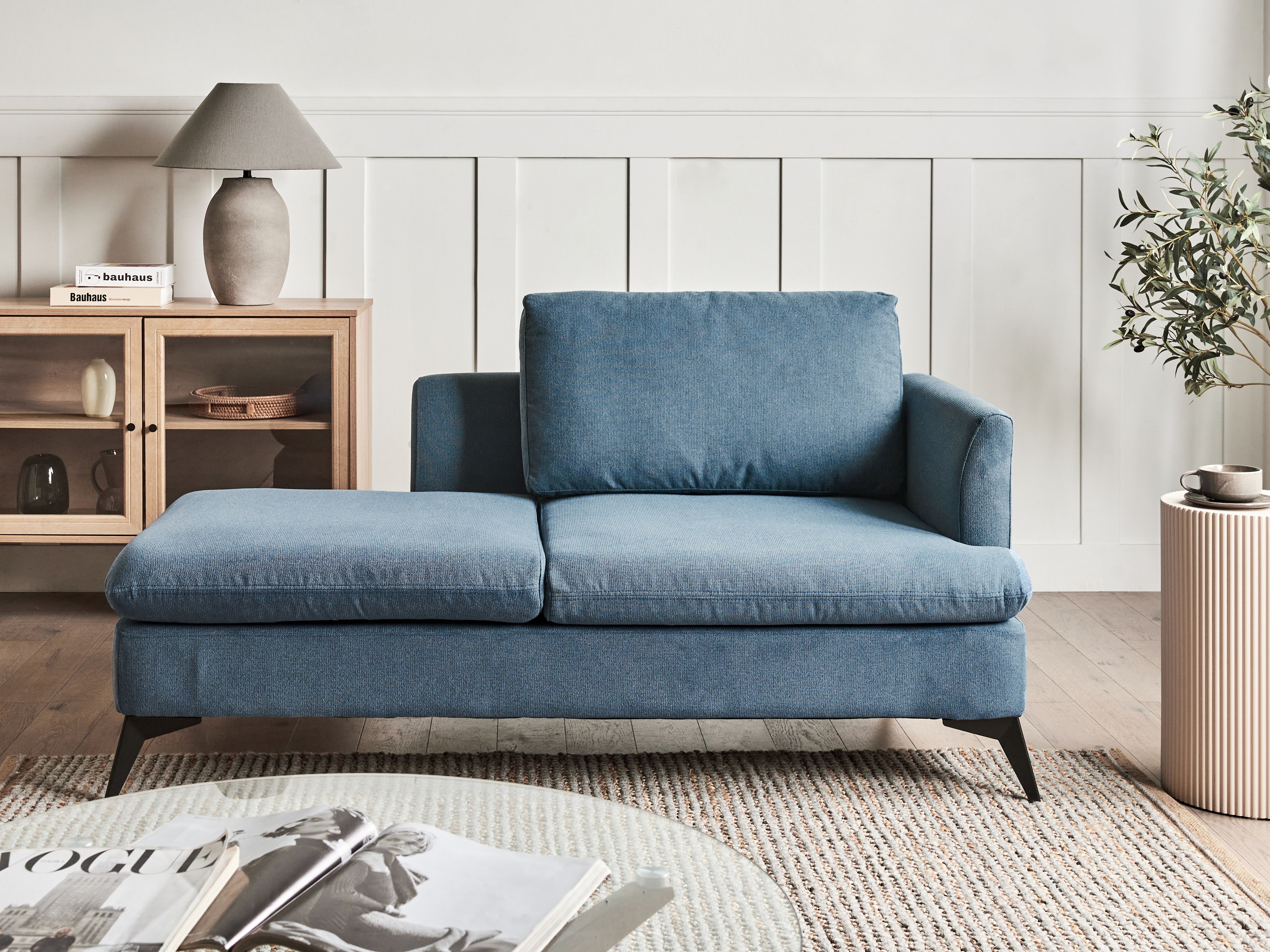 Right-Hand Chaise Lounge SIEVOZ Fabric Blue