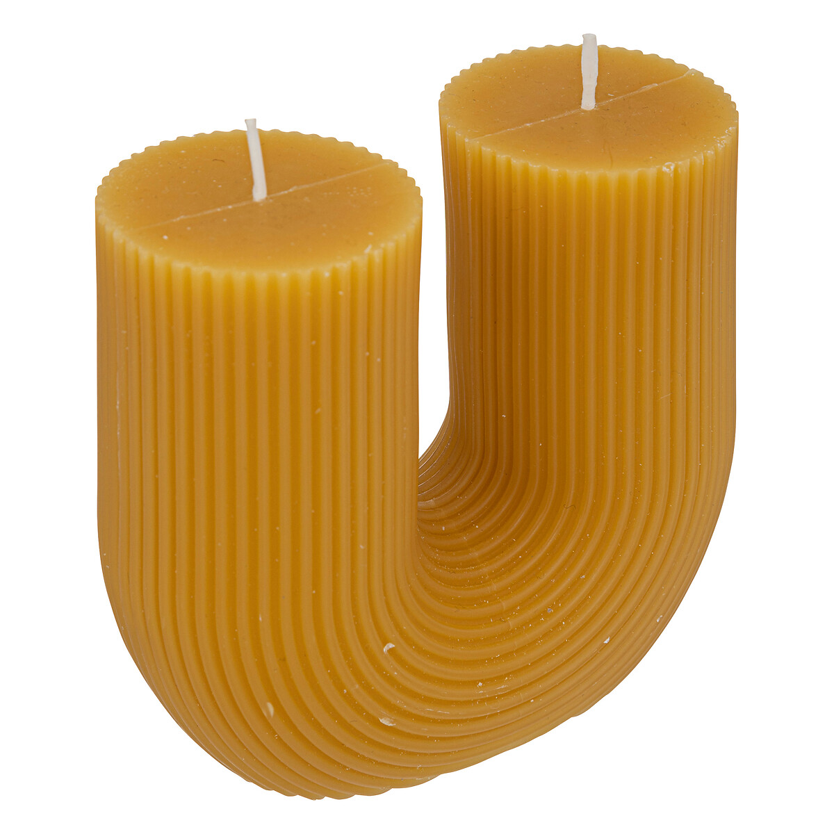 LED candle "Demi" Mustard yellow, 400g