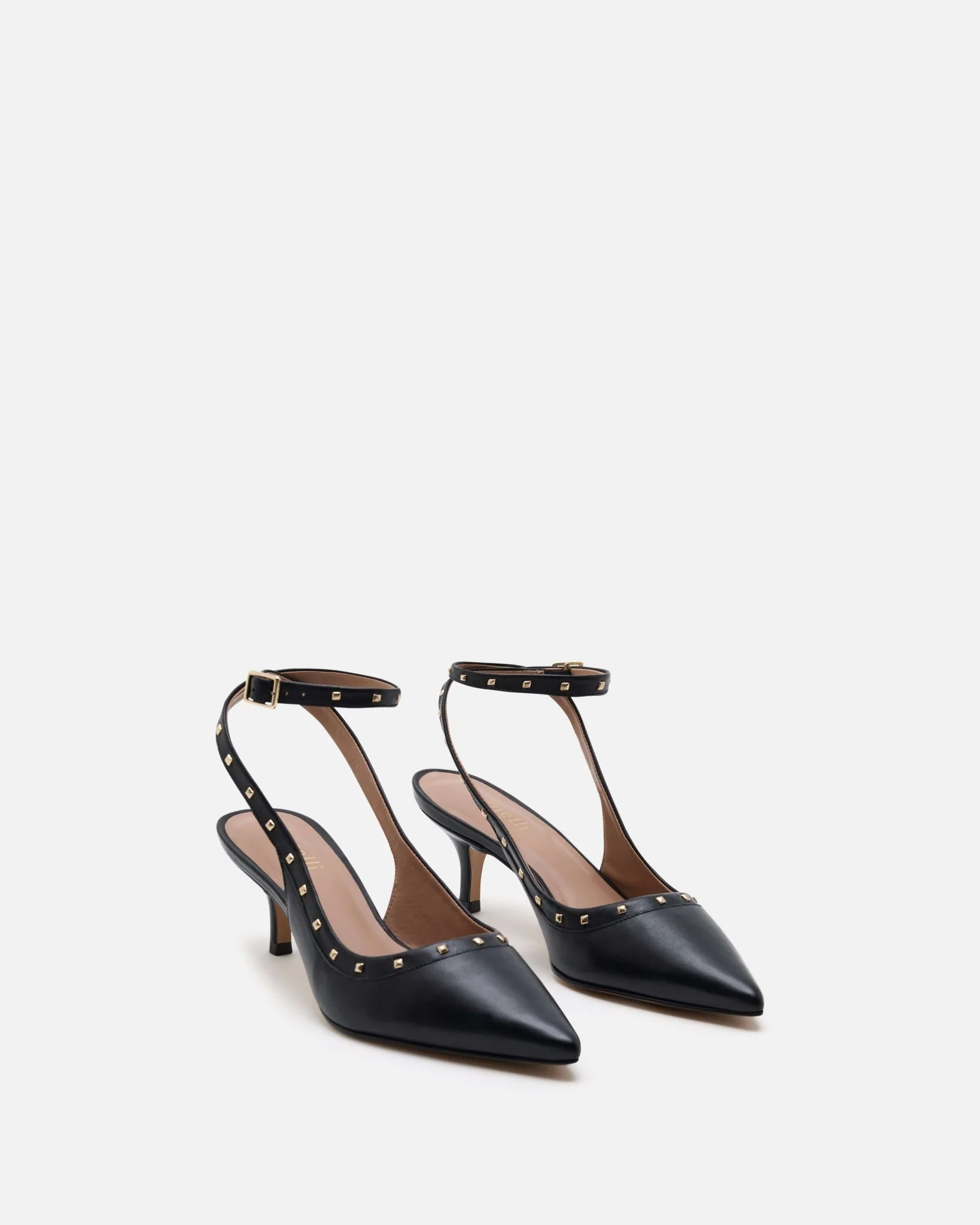 ESCARPINS ALICE/CLOUS - En cuir cloutés à bride noir