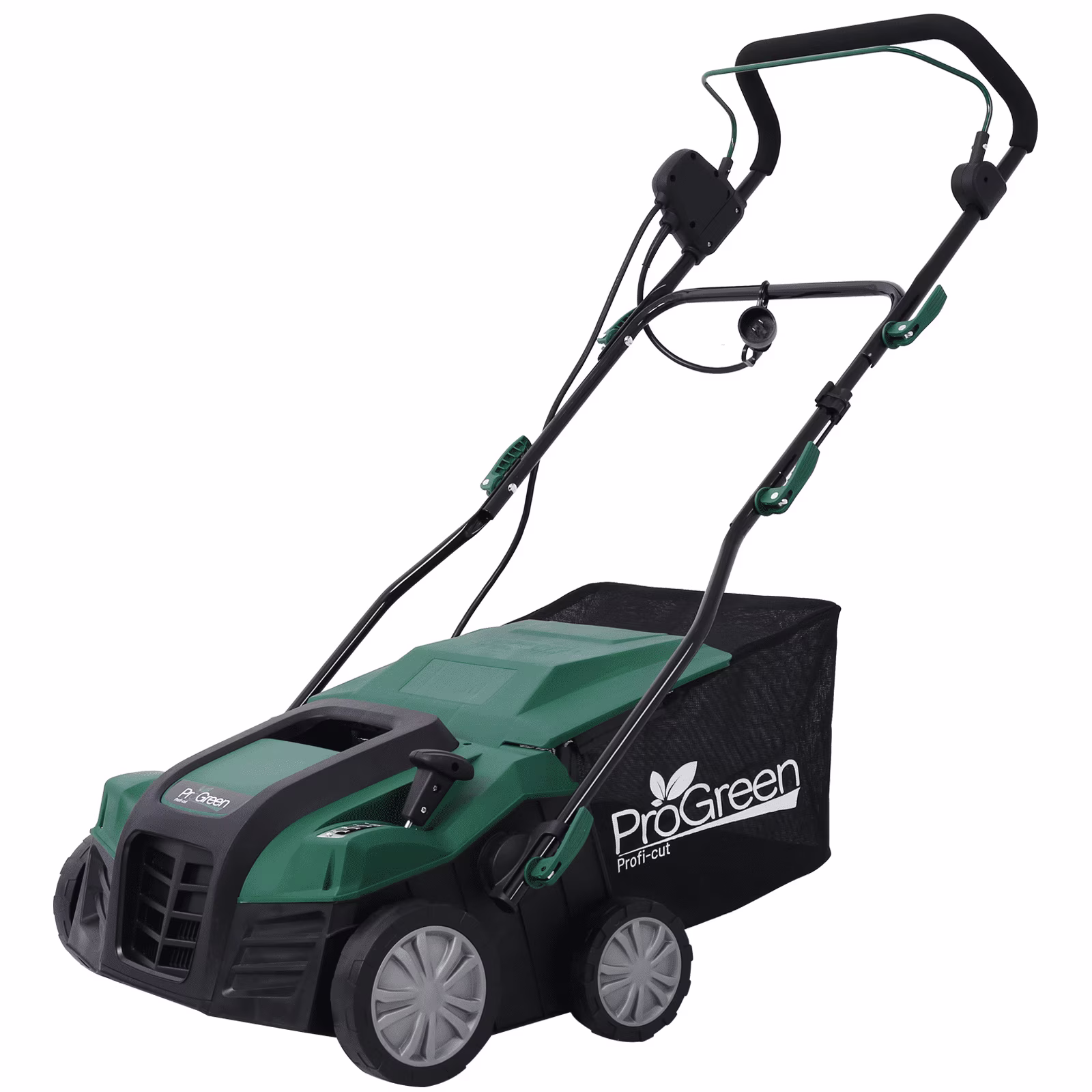 2-in-1 16" Walk Behind Electric Dethatcher Scarifier 15 Amp with Large 58QT Removable Collection Bag for Lawn Yard Garden Care