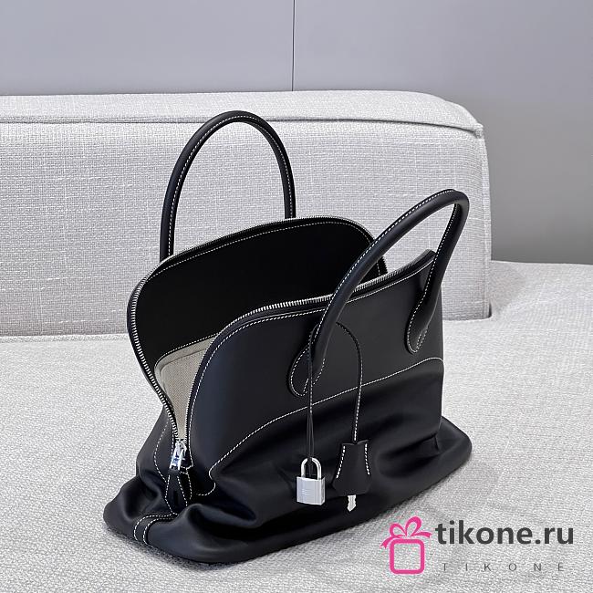 Hermes Bolide Bag Swift Leather Silver Black 35cm