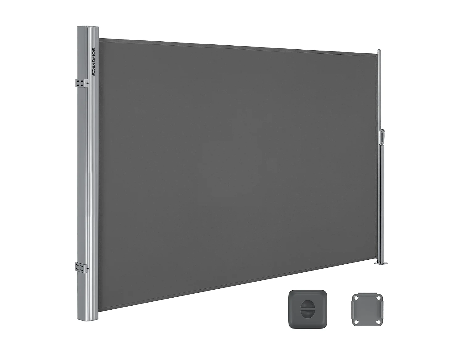 Auvent latéral 200x400 cm gris
