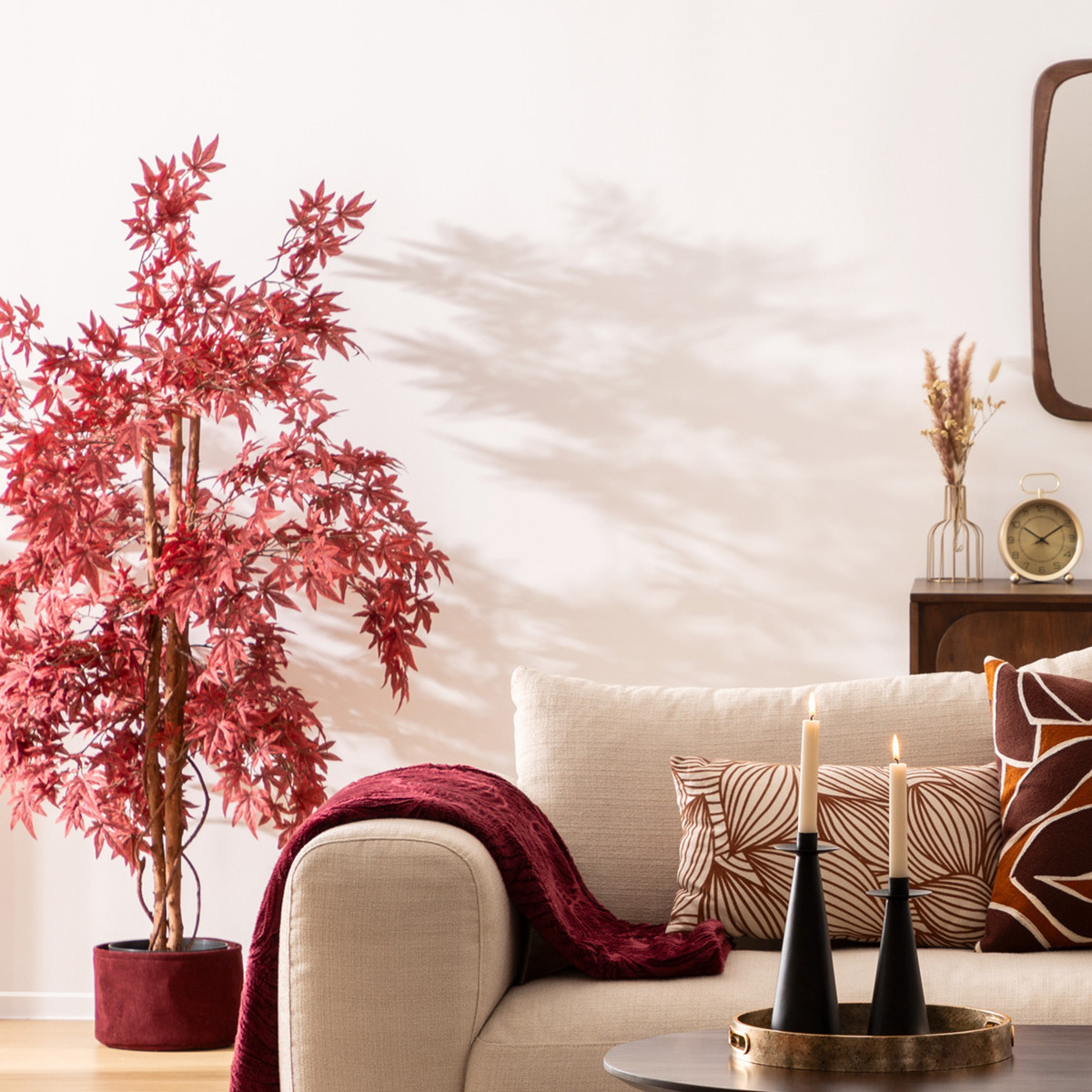 Artificial autumn maple "James" Black pot, H.150 cm