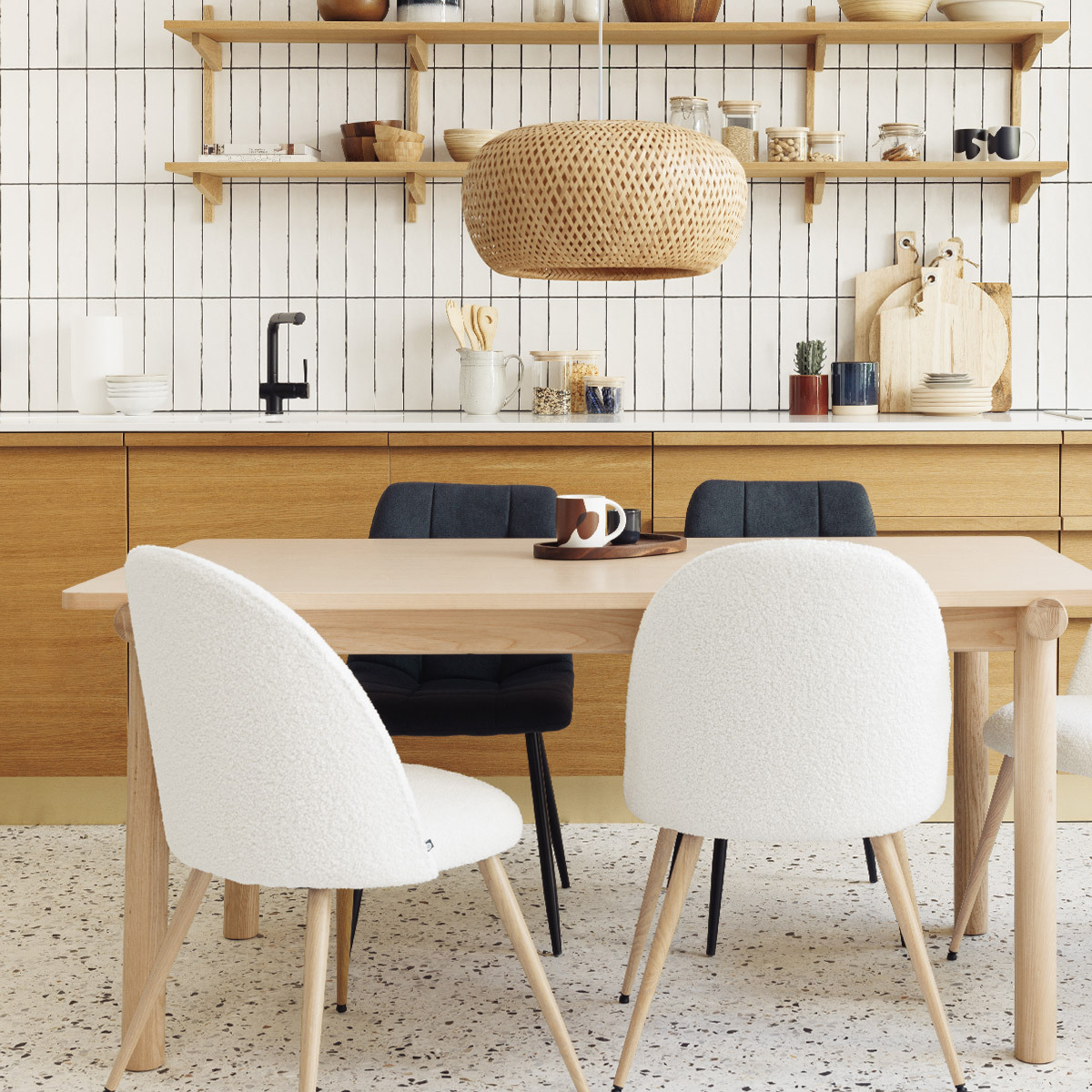 Chair "Slano", Bouclette Bouclette, White