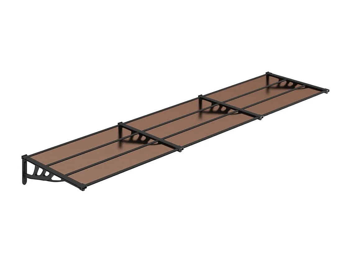 Auvent de porte Noir 358,5x90 cm Polycarbonate FR55862