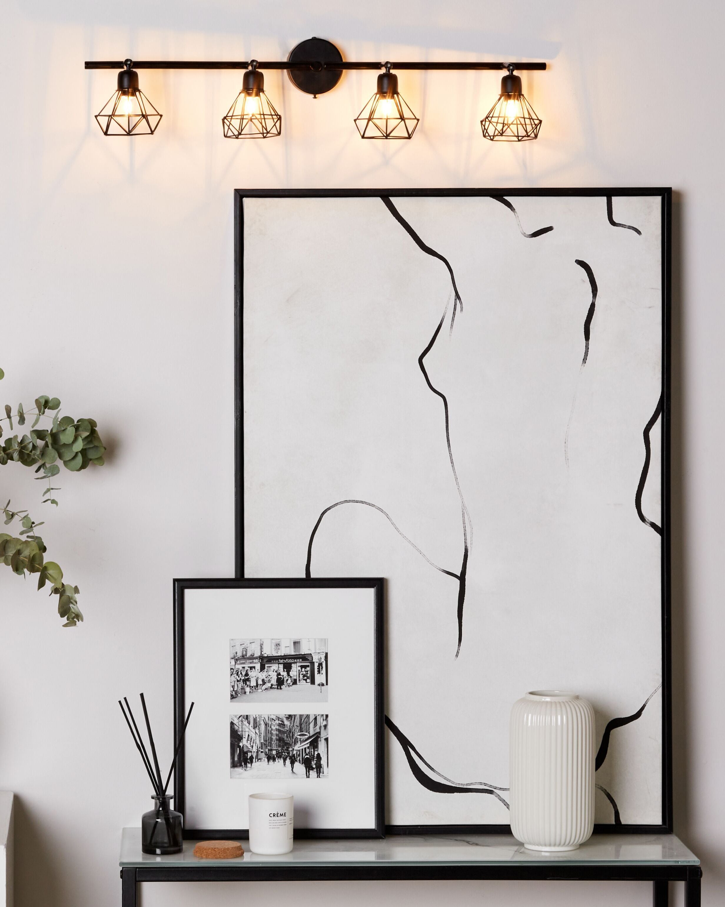 4 Light Spotlight ERMA Adjustable Metal Black