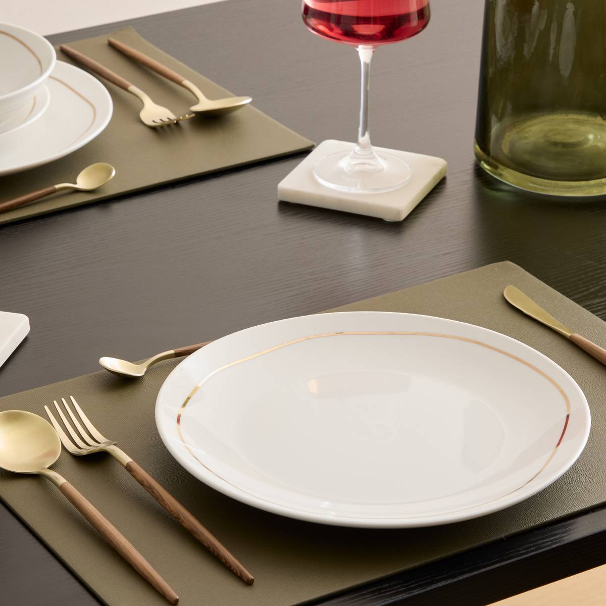 Set of 6 dinner plates "Selena" Porcelain, D.26.8 cm, White