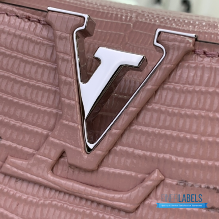 Blush Pink Lizard Embossed Mini Top Handle Handbag1:1High-quality replica