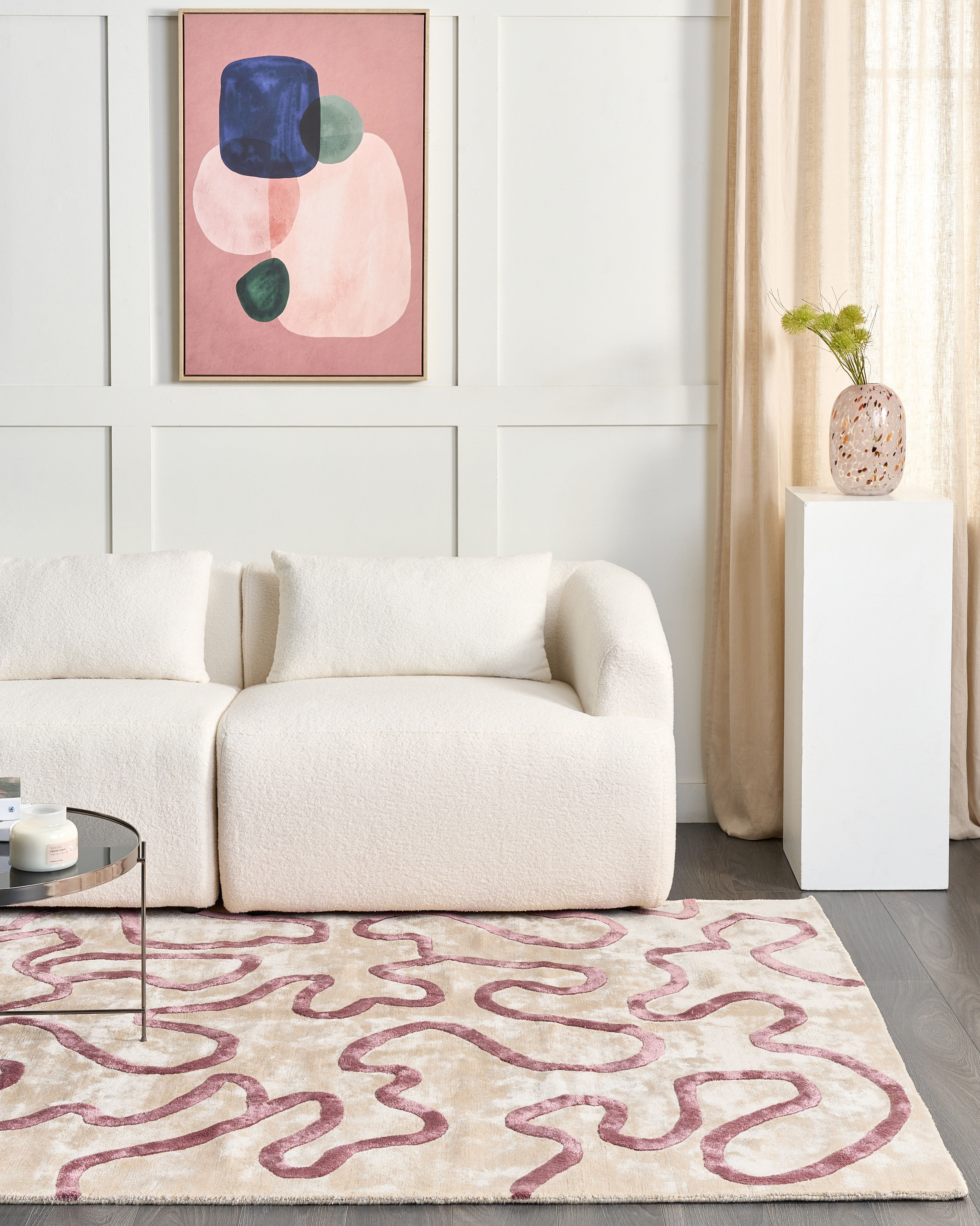 Rug KAPPAR Beige 160 x 230 cm Viscose