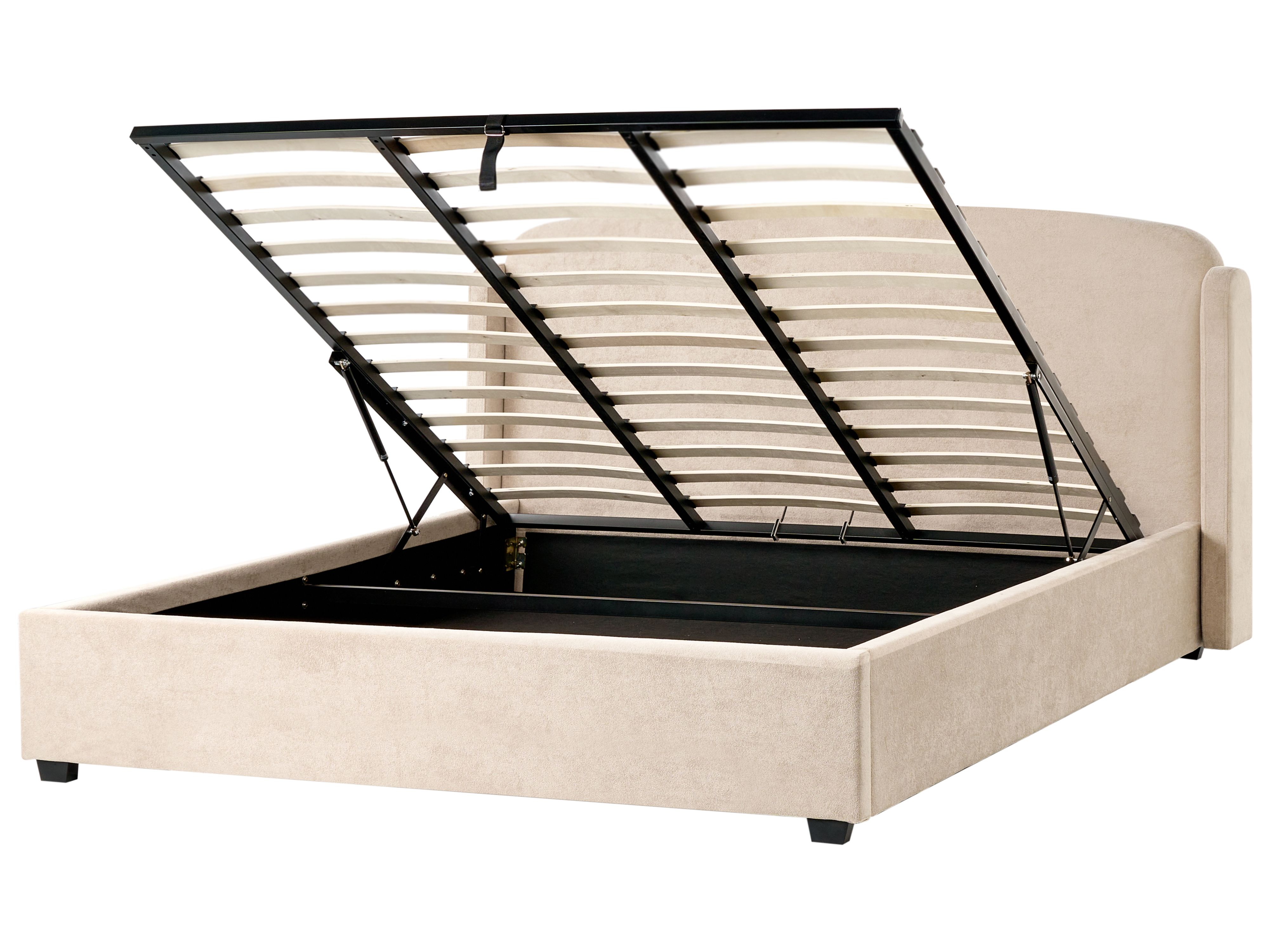 Ottoman Bed Fabric BERNAY 180 x 200 cm (EU Super King) Taupe