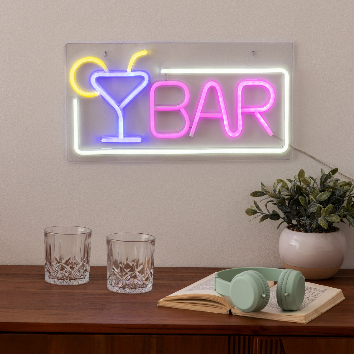 LED Wall Neon "Bar" Multicolor, L. 42 cm