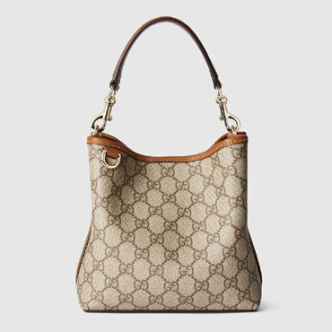 Gucci GG Emblem mini bucket bag in beige brown 815118