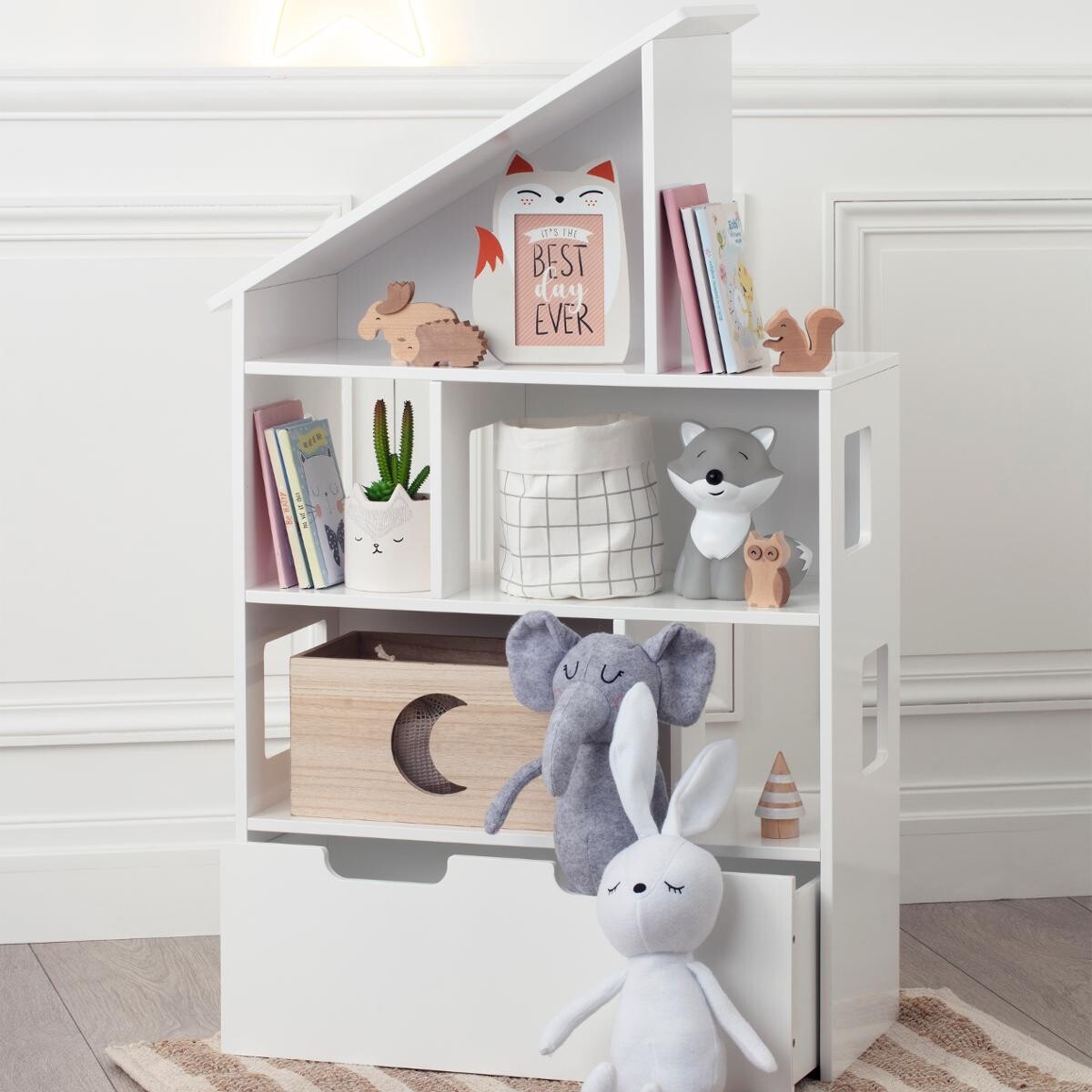 Bookcase "House",chests White, H.104 cm