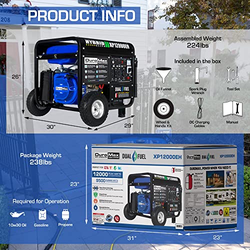 DuroMax Dual Fuel Generator 12,000W Gas/Propane, 457cc 4-Stroke - XP12000EH - Image 7 DuroMax Dual Fuel Generator 12,000W Gas/Propane, 457cc 4-Stroke - XP12000EH - Image 7