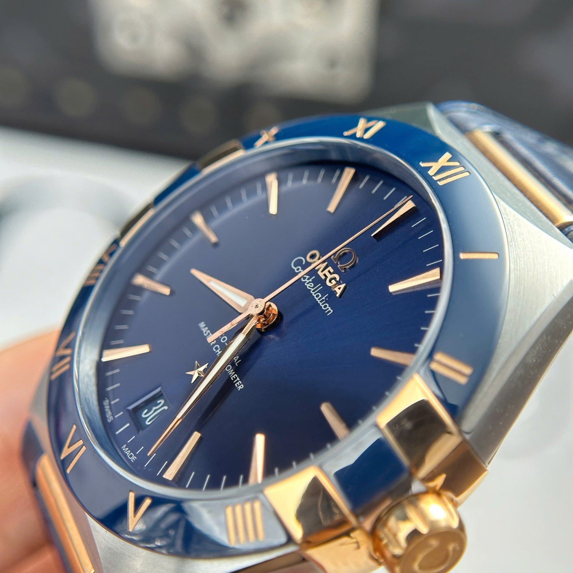 Omega Constellation Best Replica Watch Bezel Ceramic Blue VS Factory 41mm - Top club