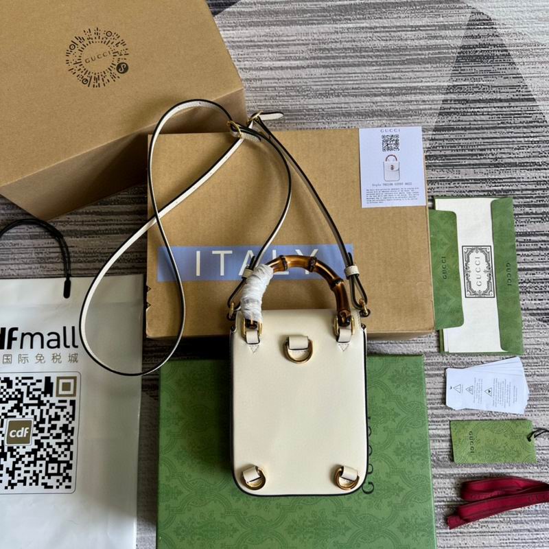 Bamboo mini handbag White leather – GB0451:1High-quality replica