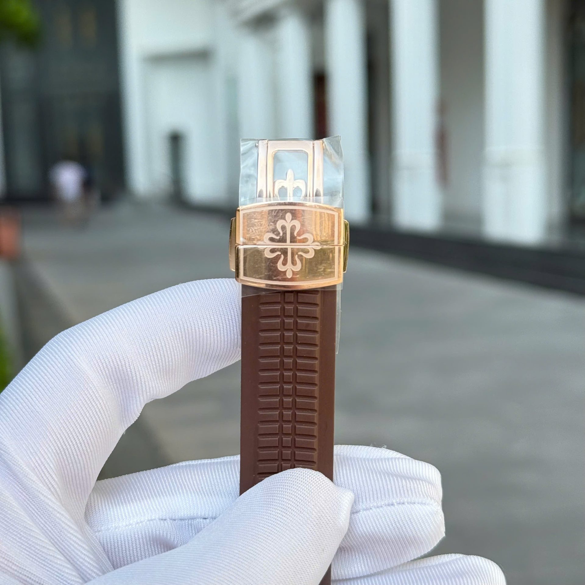 Patek Philippe Aquanaut 5167 Rose Gold Fake Watches Brown Dial Rubber Strap Custom BBF Factory 40mm - Top club