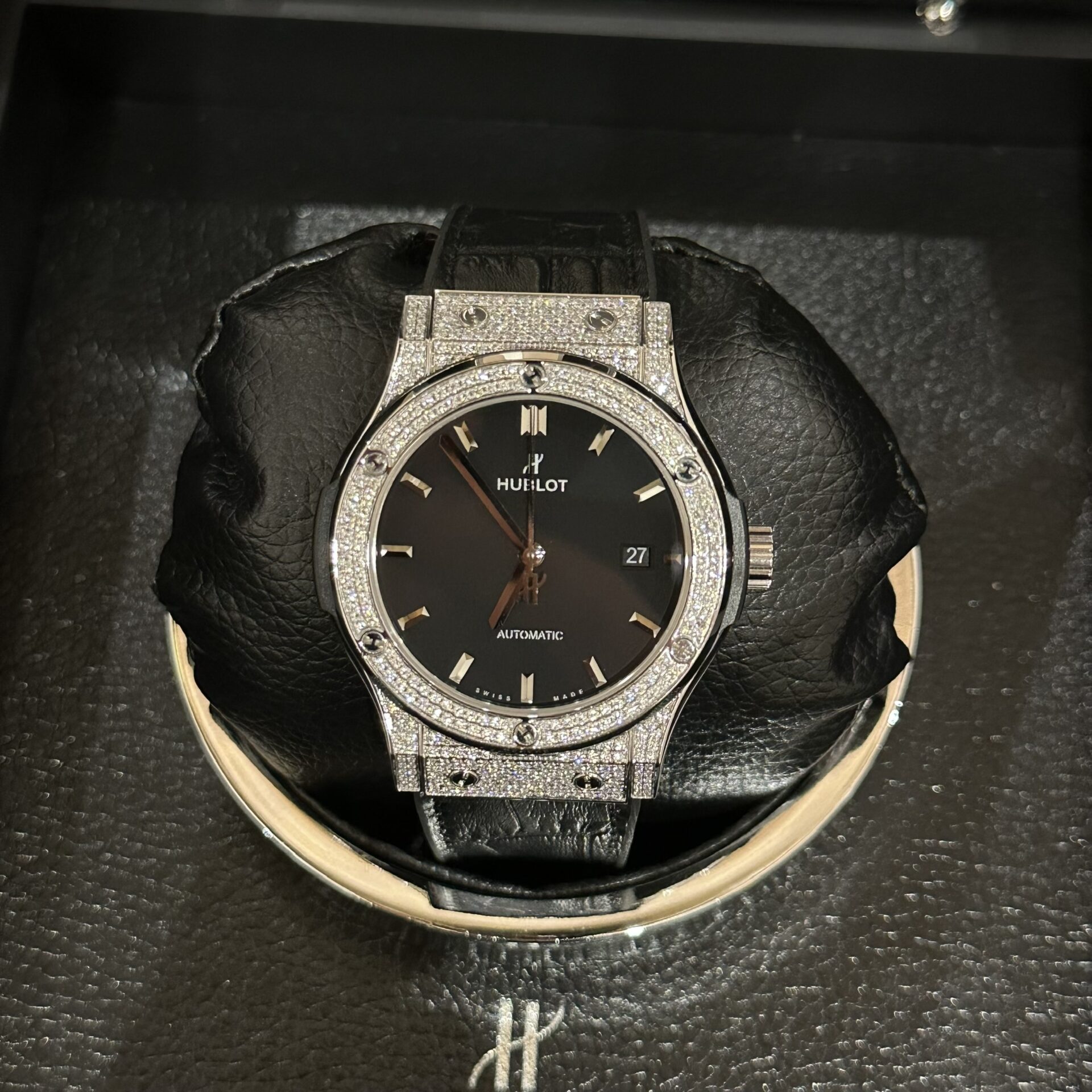 Hublot Replica 1:1 Watch Classic Fusion Full Black Moissanite Diamond 42mm - Elite Watch Atelier