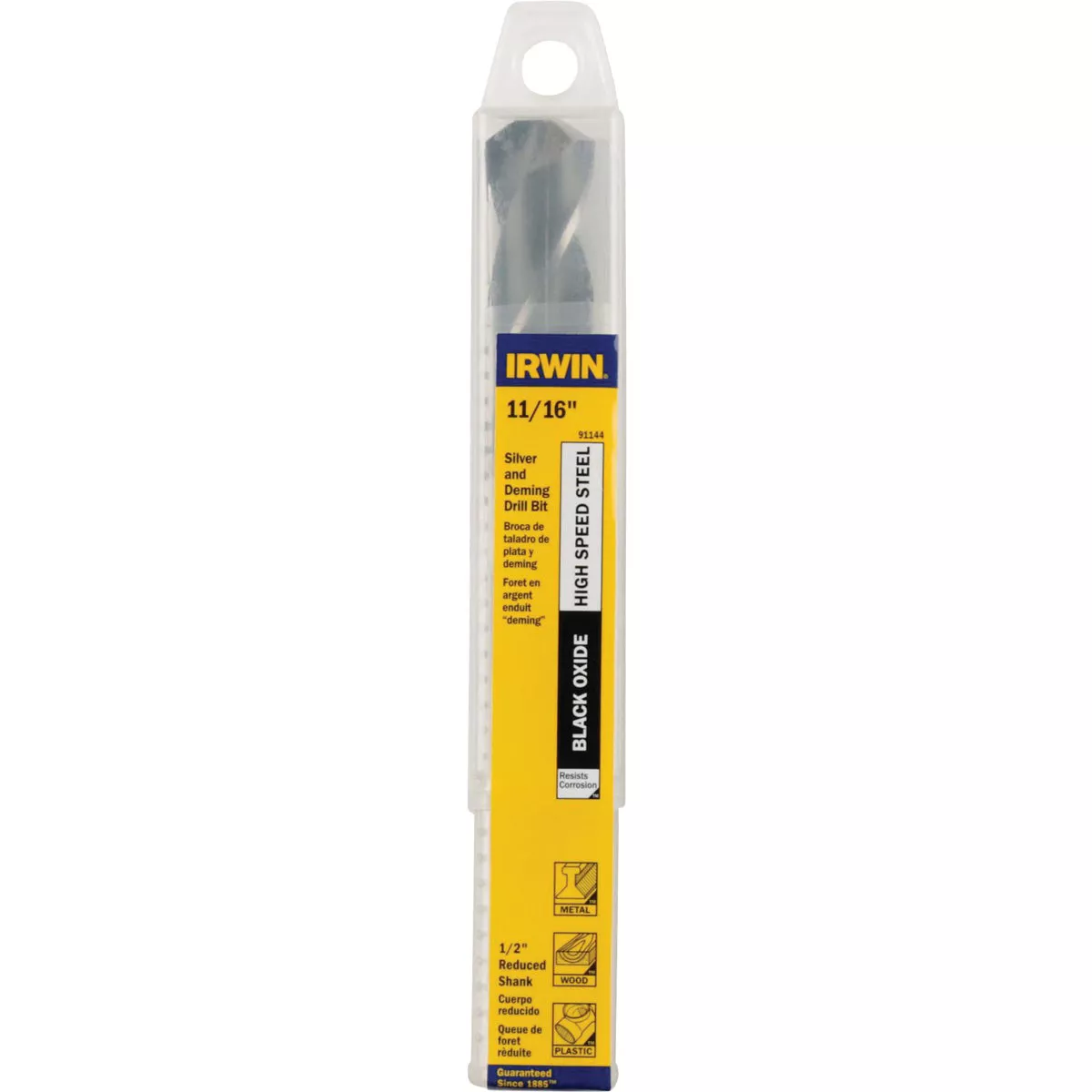Irwin 11/16 In. Black Oxide Silver & Deming Drill Bit