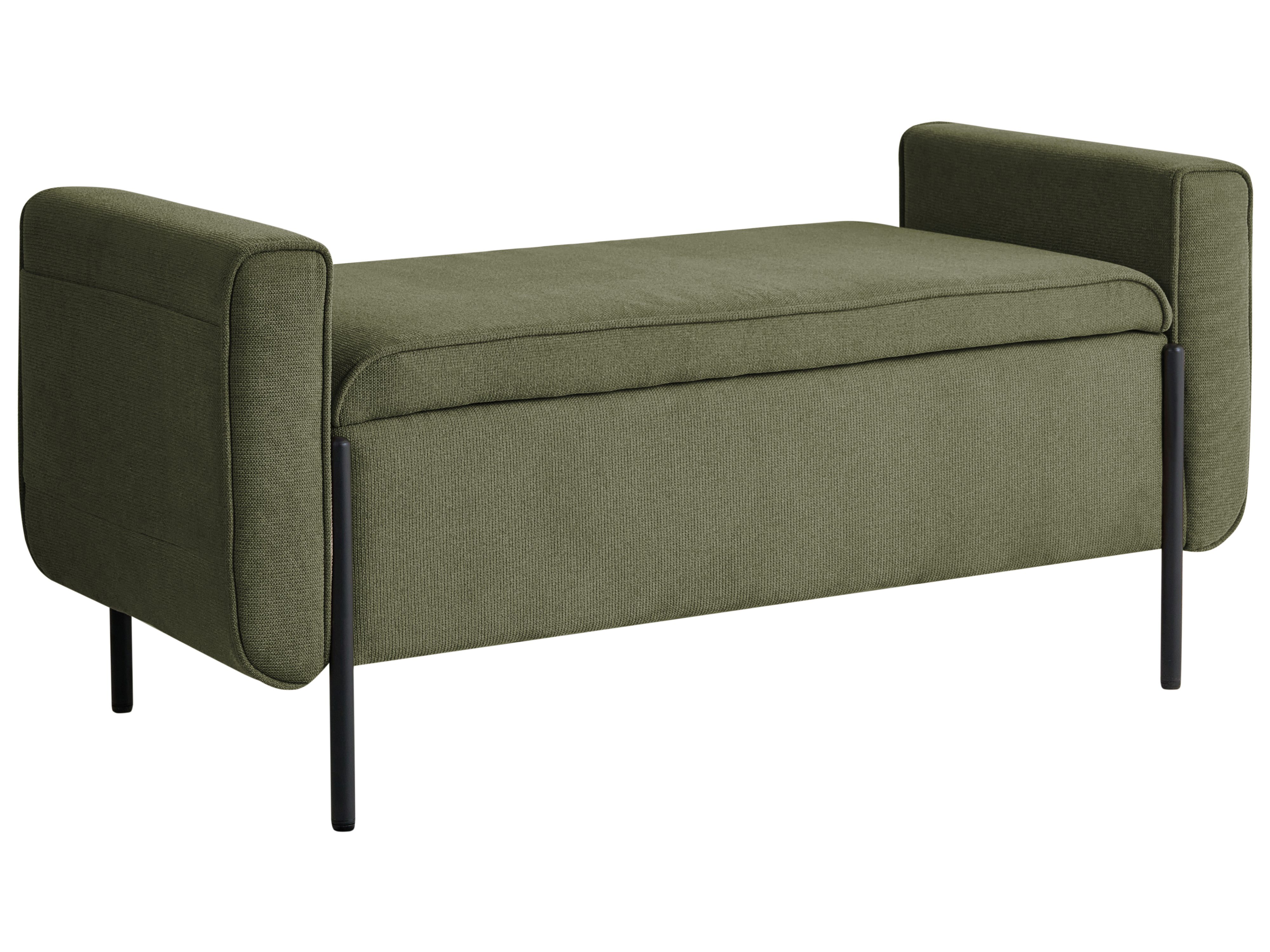 Upholstered Storage Bench LEWES Fabric Green