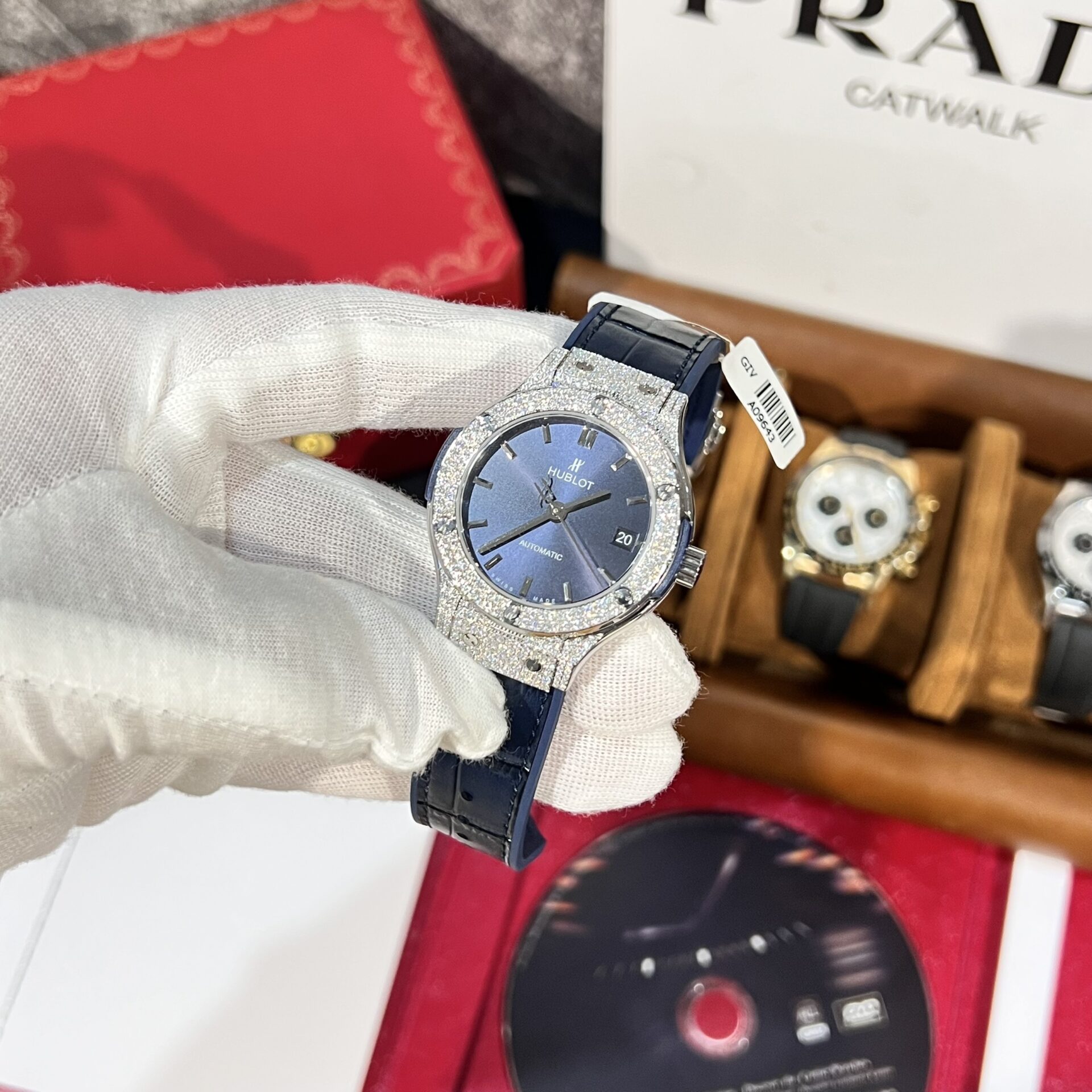 Hublot Replica 11 Watch Classic Fusion Titanium Blue Dial With Moissanite Case 38mm - Top club