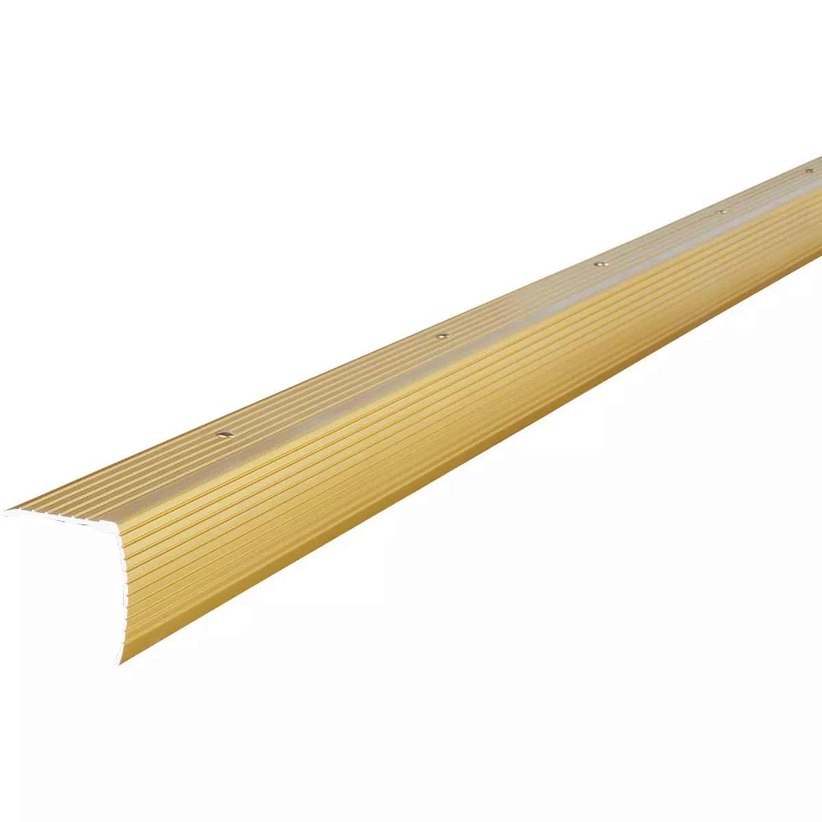 M-D Building Products 1-1/8 In. X 1-1/8 In. X 36 In. Satin Brass Aluminum Stair Edging with Screw Nails