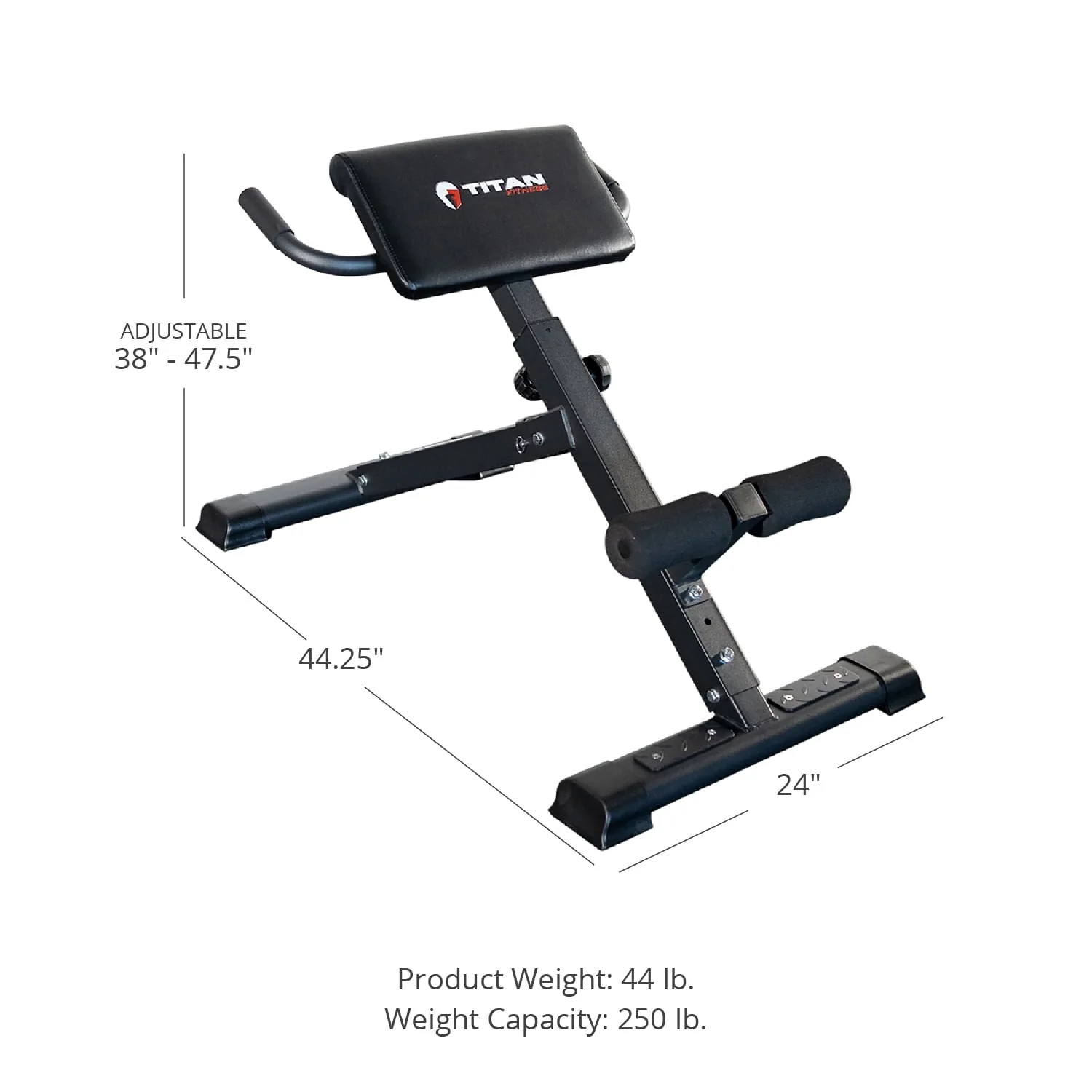 Titan Fitness Hyper Back Extension Bench, Rated 250 LB, Specialty Upper Body Workout Garage Gym Bench - Image 2