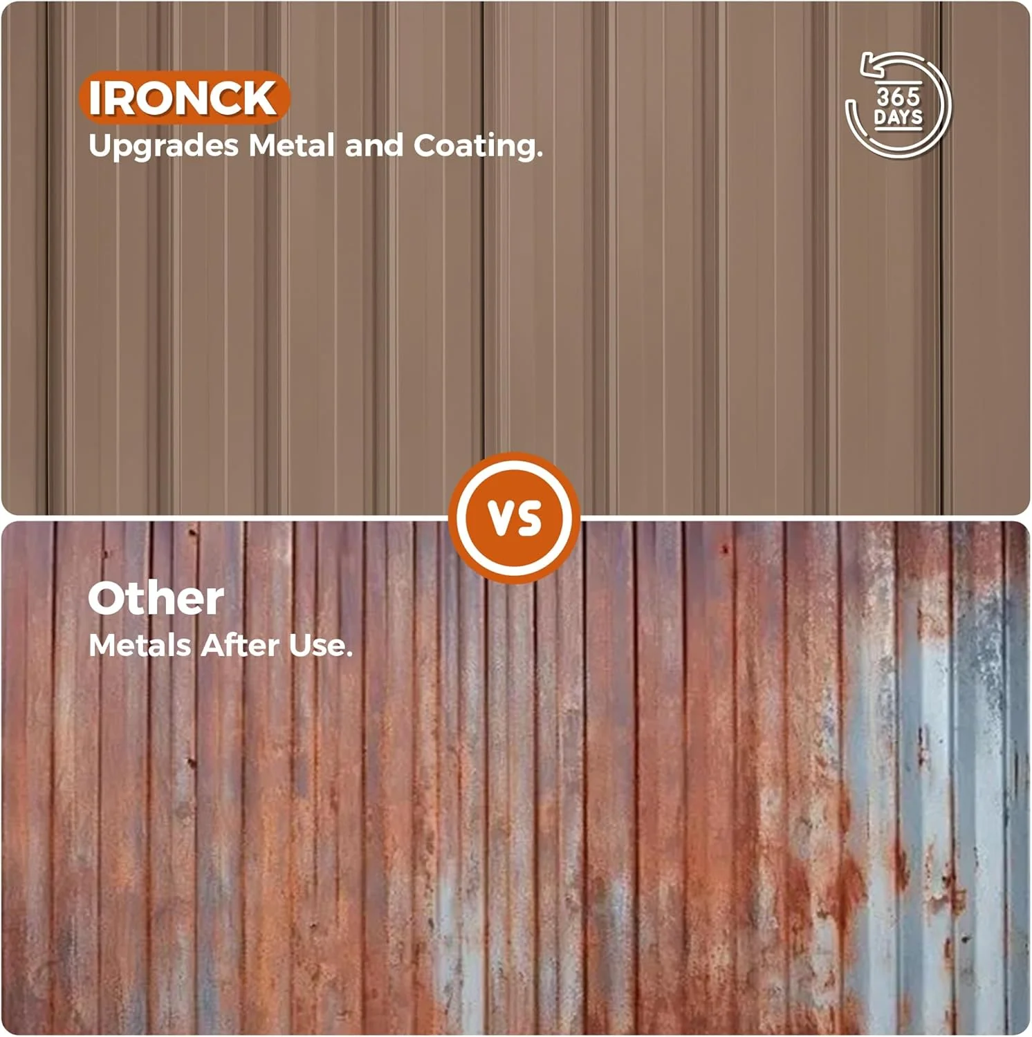 IRONCK Metal Outdoor Storage Shed, 10x12ft, Brown - Image 8 IRONCK Metal Outdoor Storage Shed, 10x12ft, Brown - Image 8